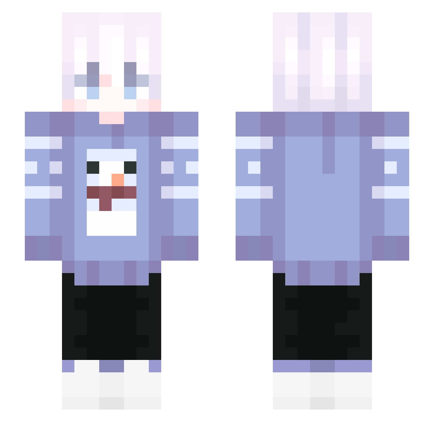 vzug Minecraft skin, front and back view