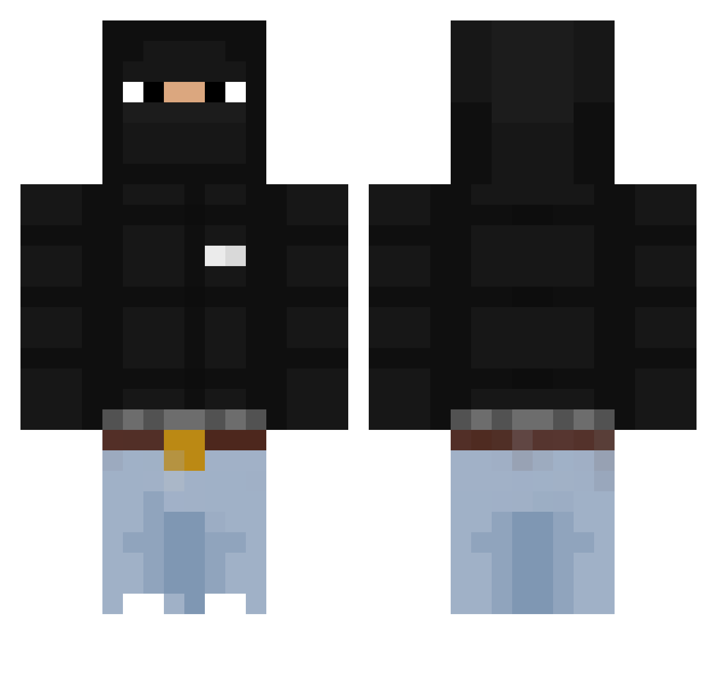 tdot2 Minecraft skin, front and back view