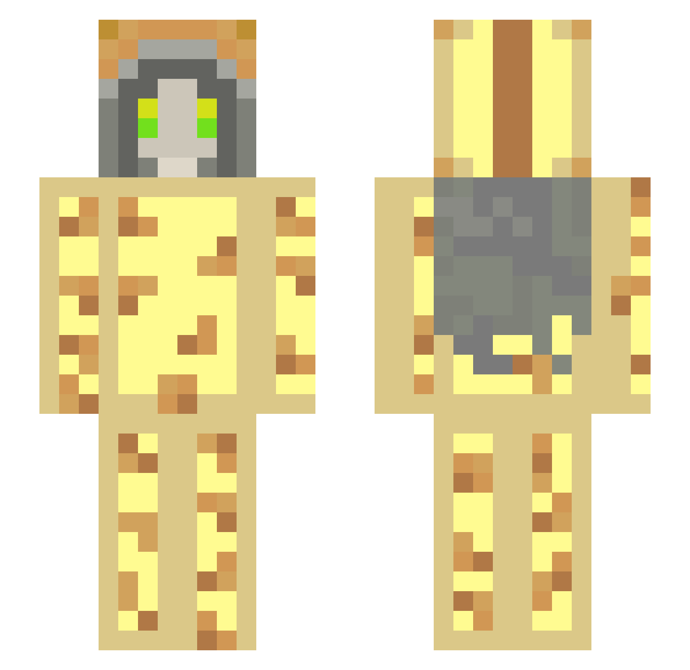 Erhobener_YT Minecraft skin, front and back view