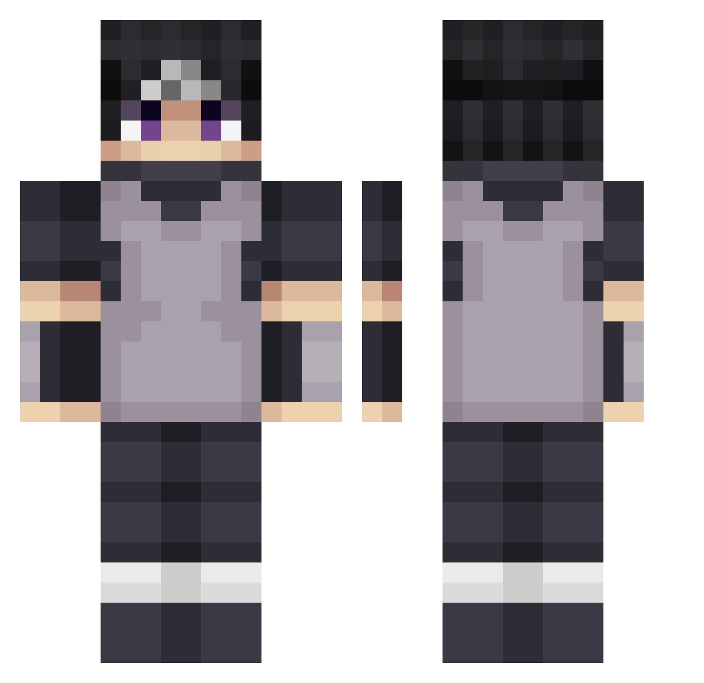 RetWorld Minecraft skin, front and back view