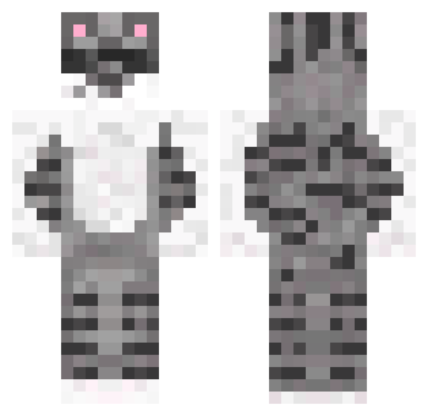 hariigato Minecraft skin, front and back view