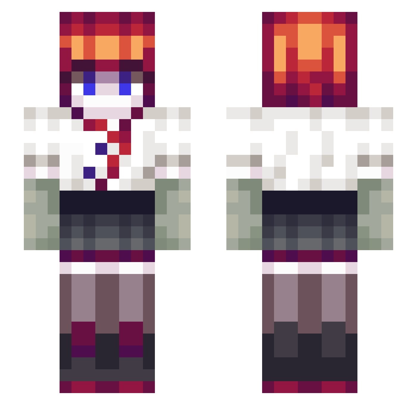 Yuyaikimi Minecraft skin, front and back view