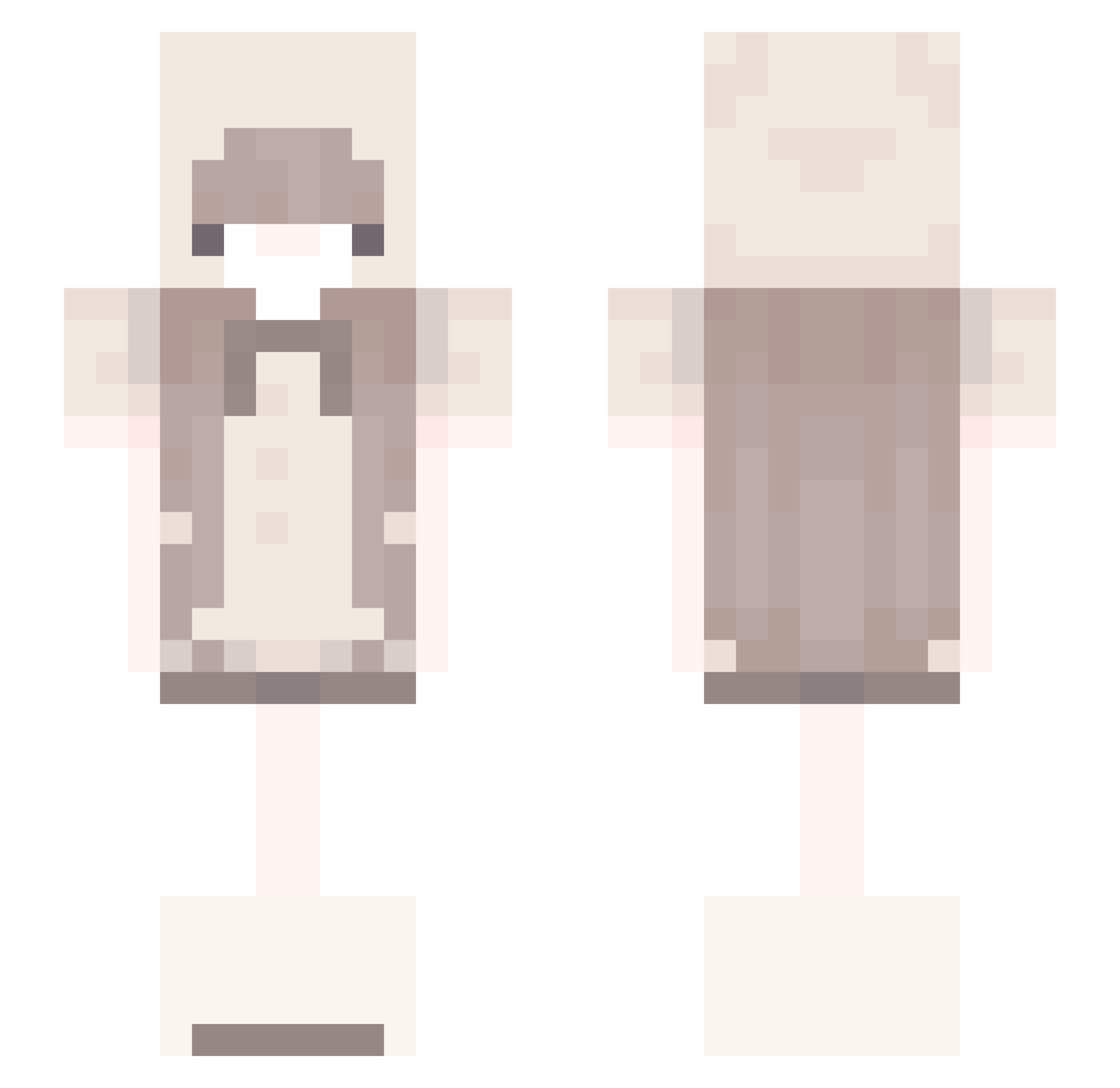 Theoqrr Minecraft skin, front and back view