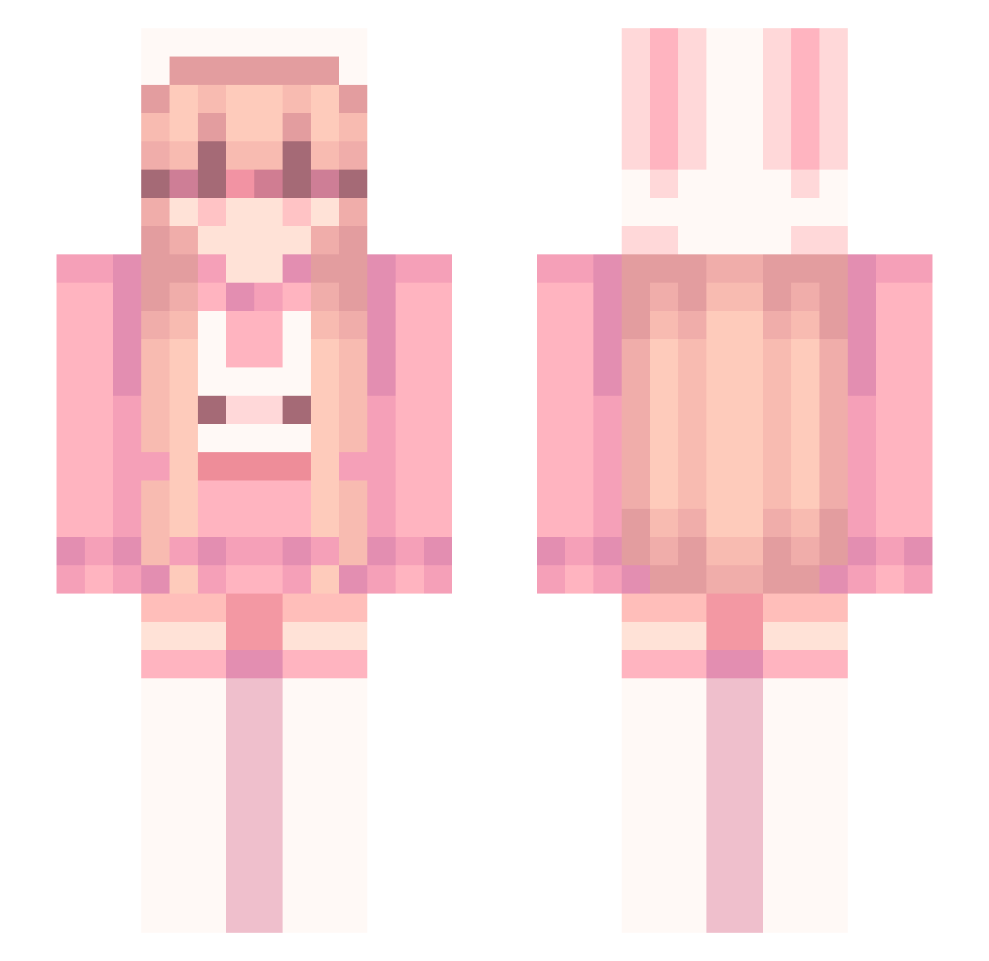 quackyss Minecraft skin, front and back view