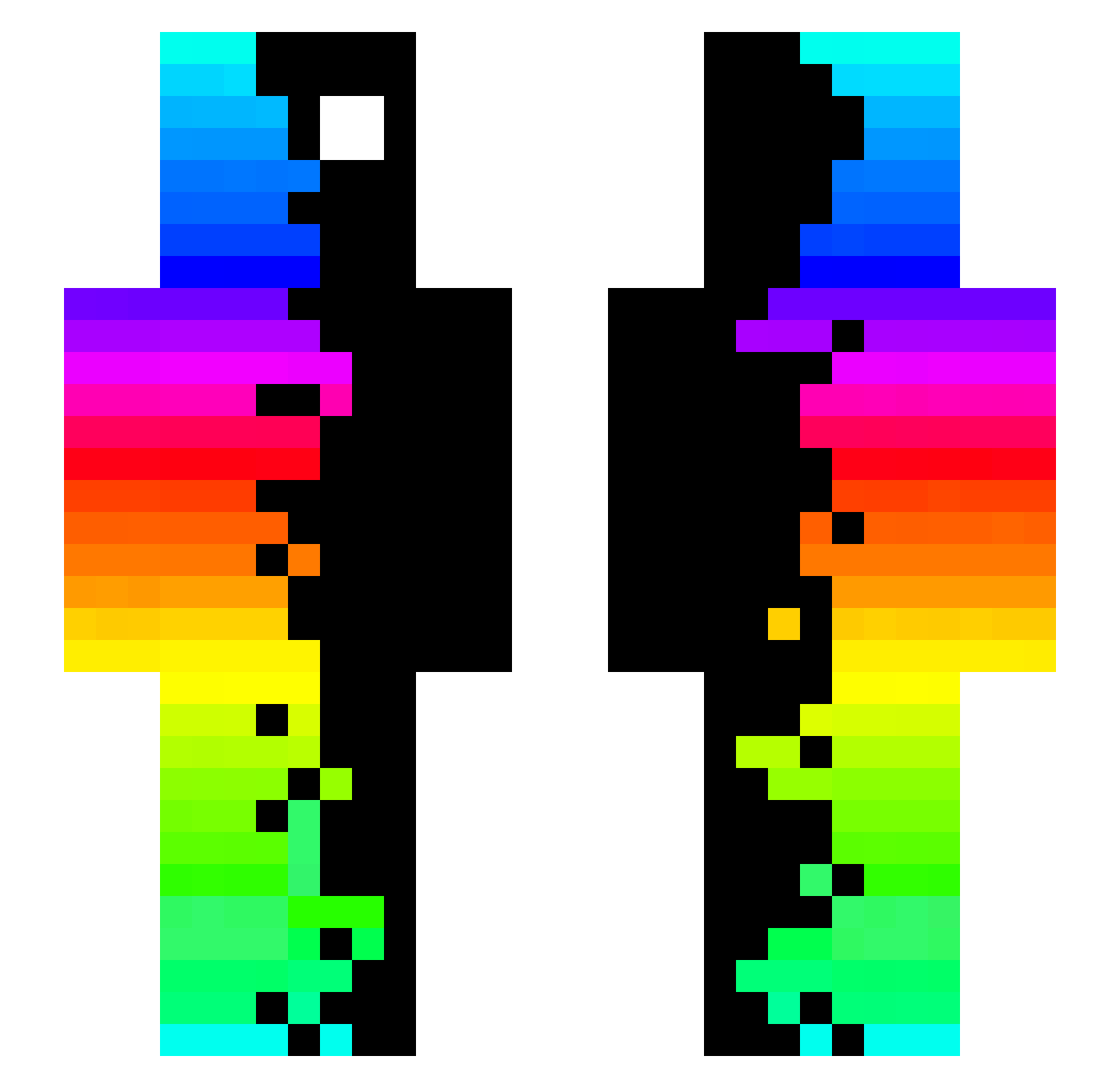 PoKazZ Minecraft skin, front and back view