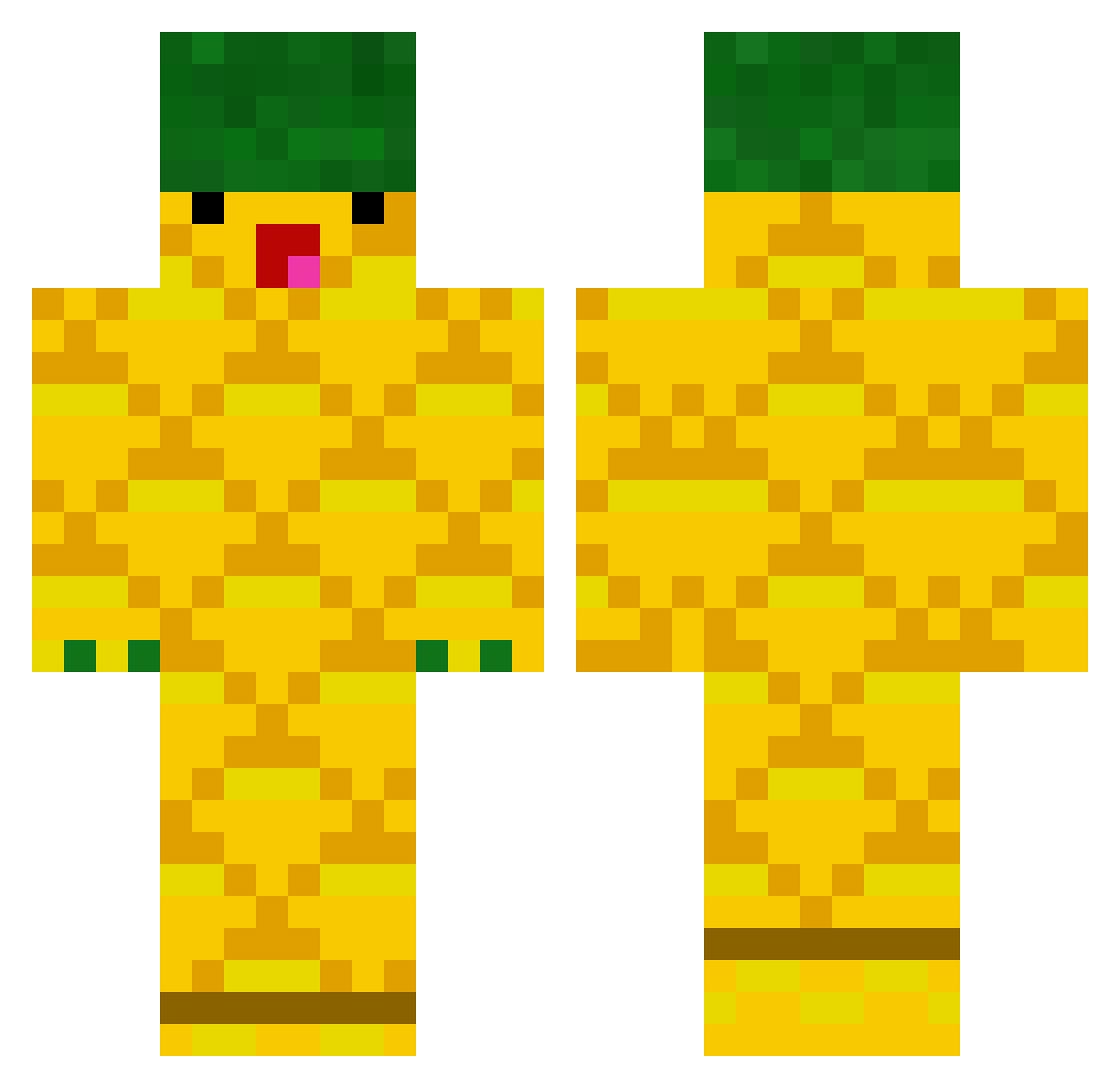 Grumpybagel89 Minecraft skin, front and back view