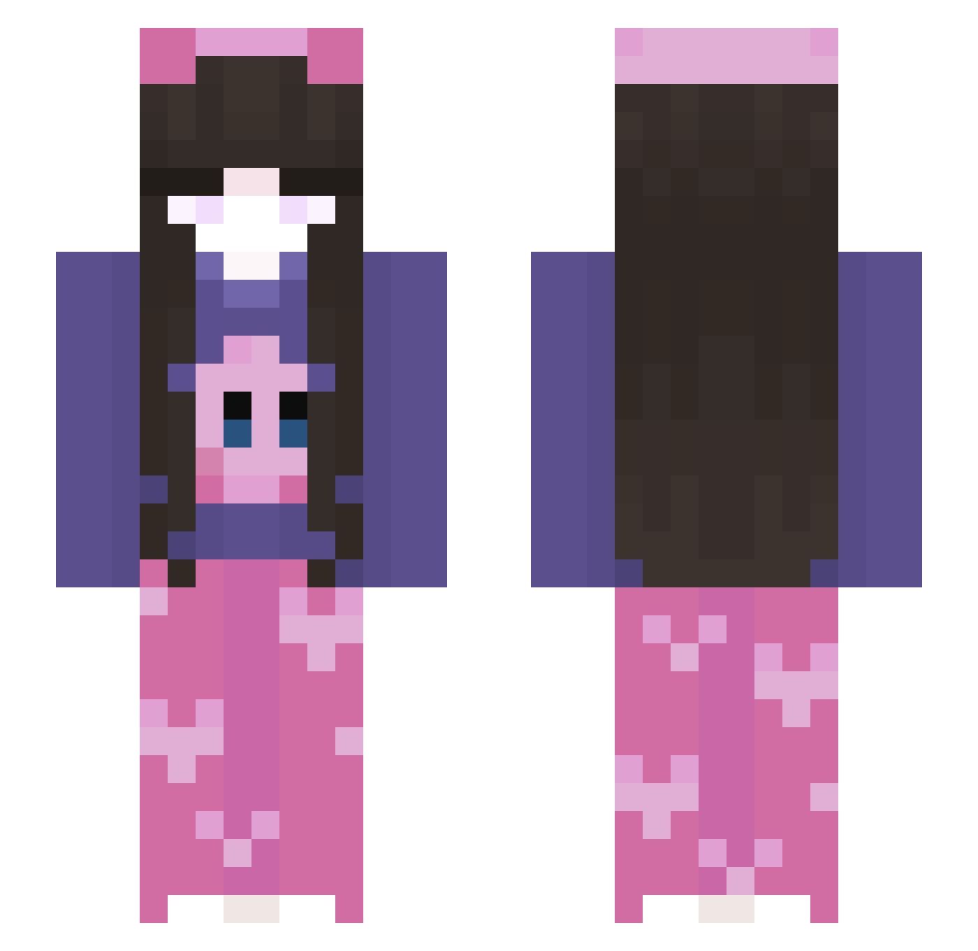duwumbass Minecraft skin, front and back view