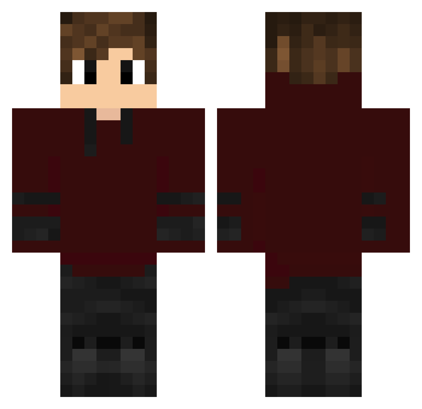 Zeyroxes Minecraft skin, front and back view