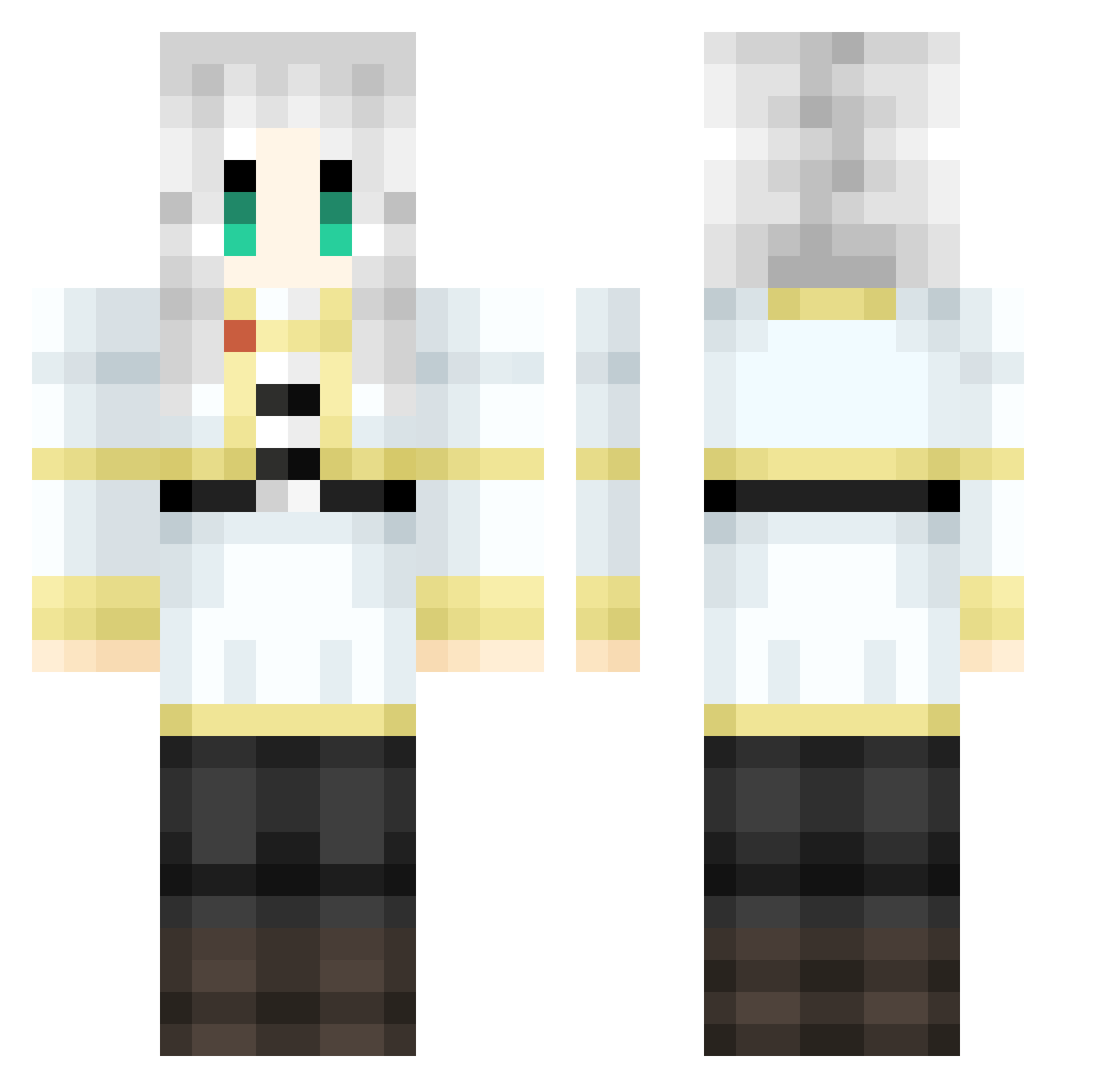 xRS7 Minecraft skin, front and back view