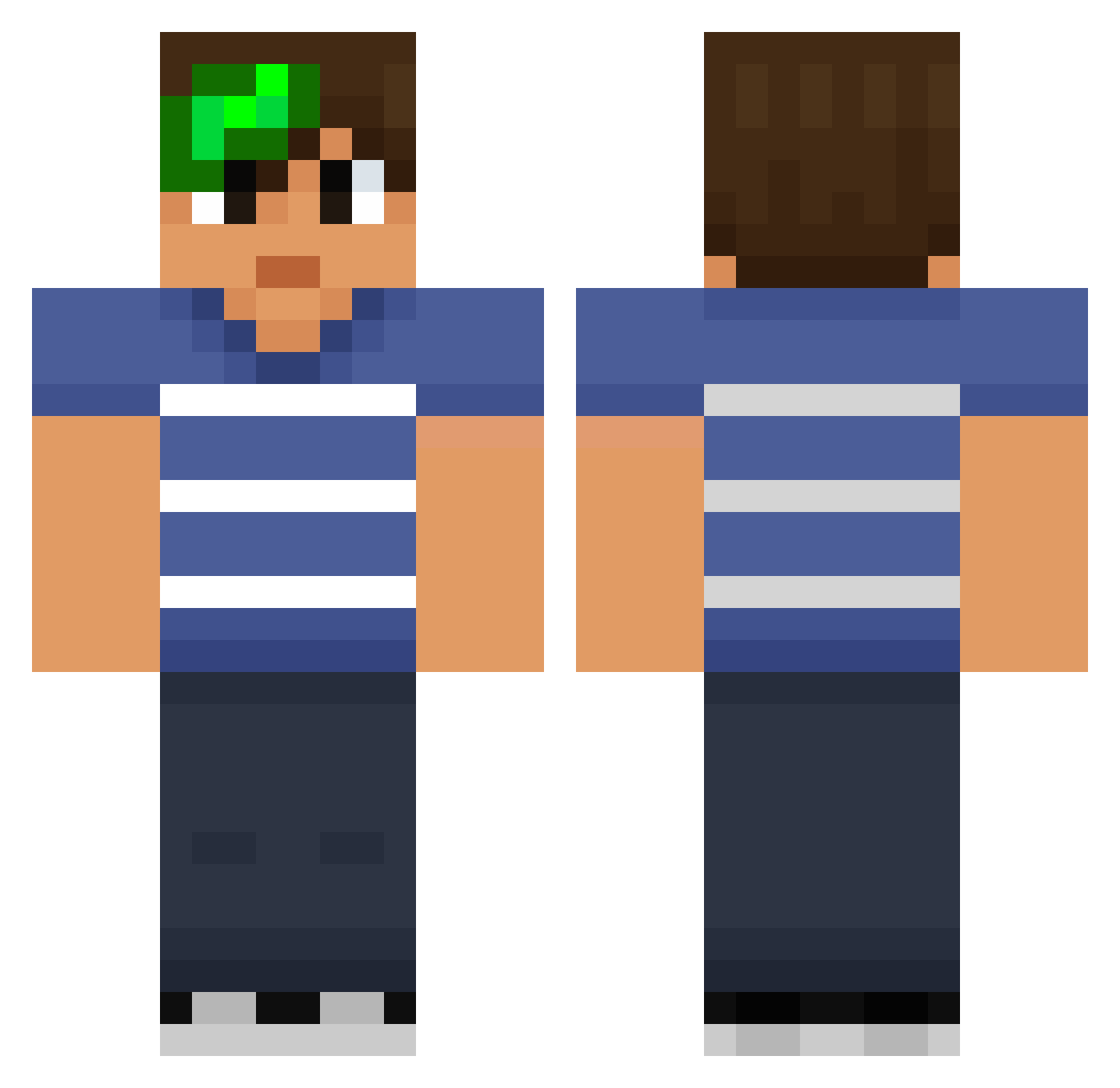 Shmirp Minecraft skin, front and back view