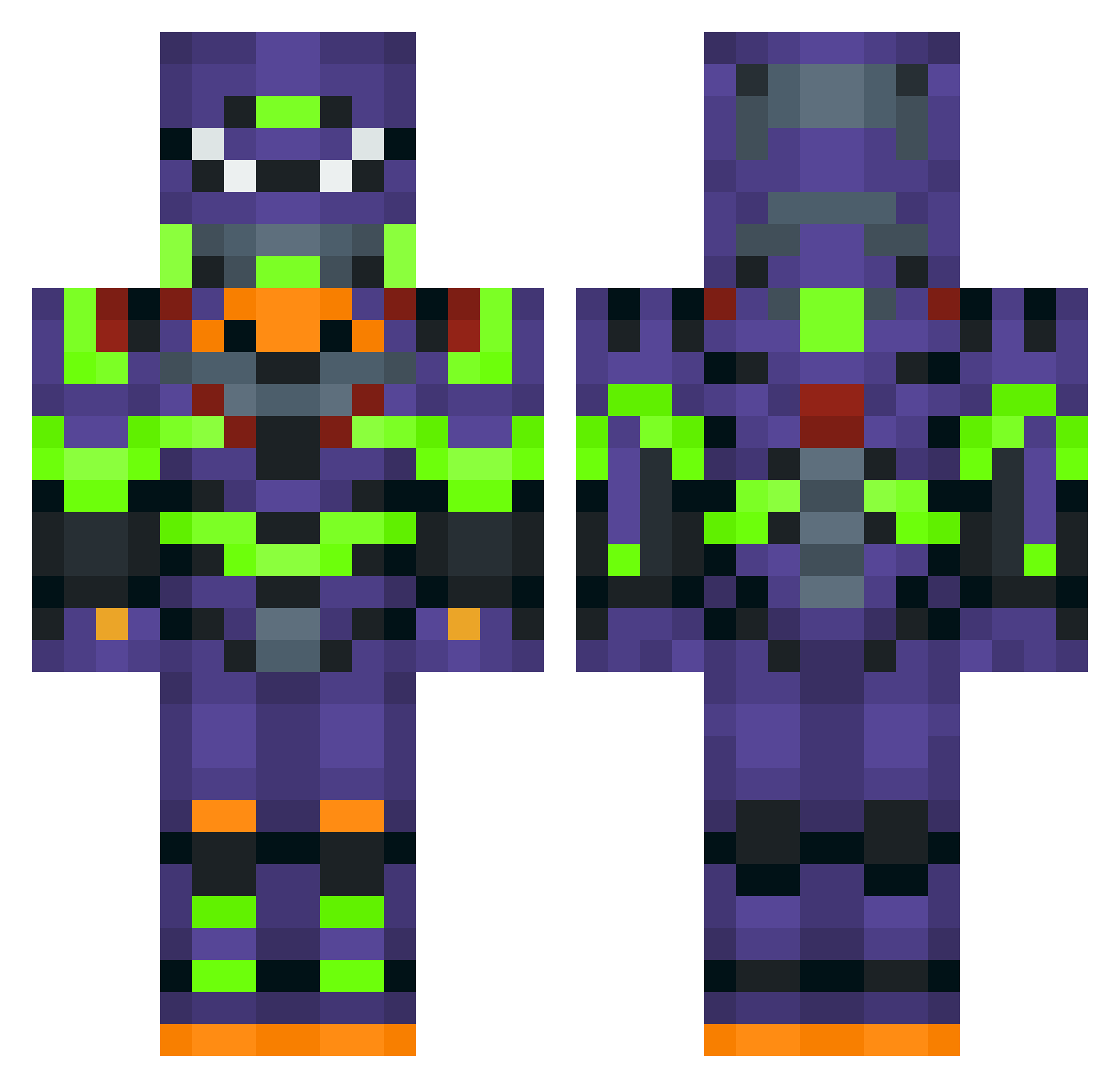 yawortsa Minecraft skin, front and back view
