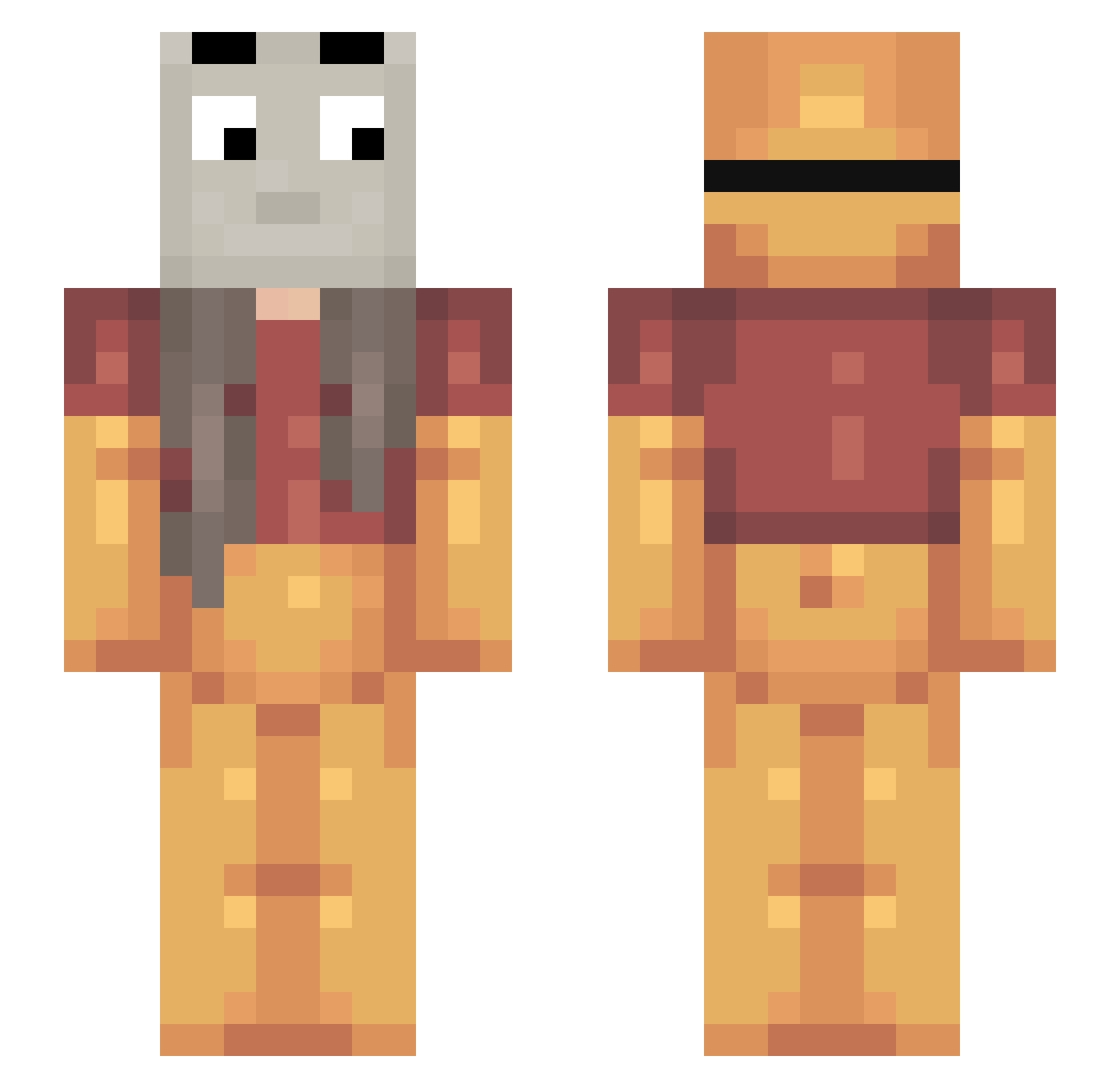 Jammerschade Minecraft skin, front and back view