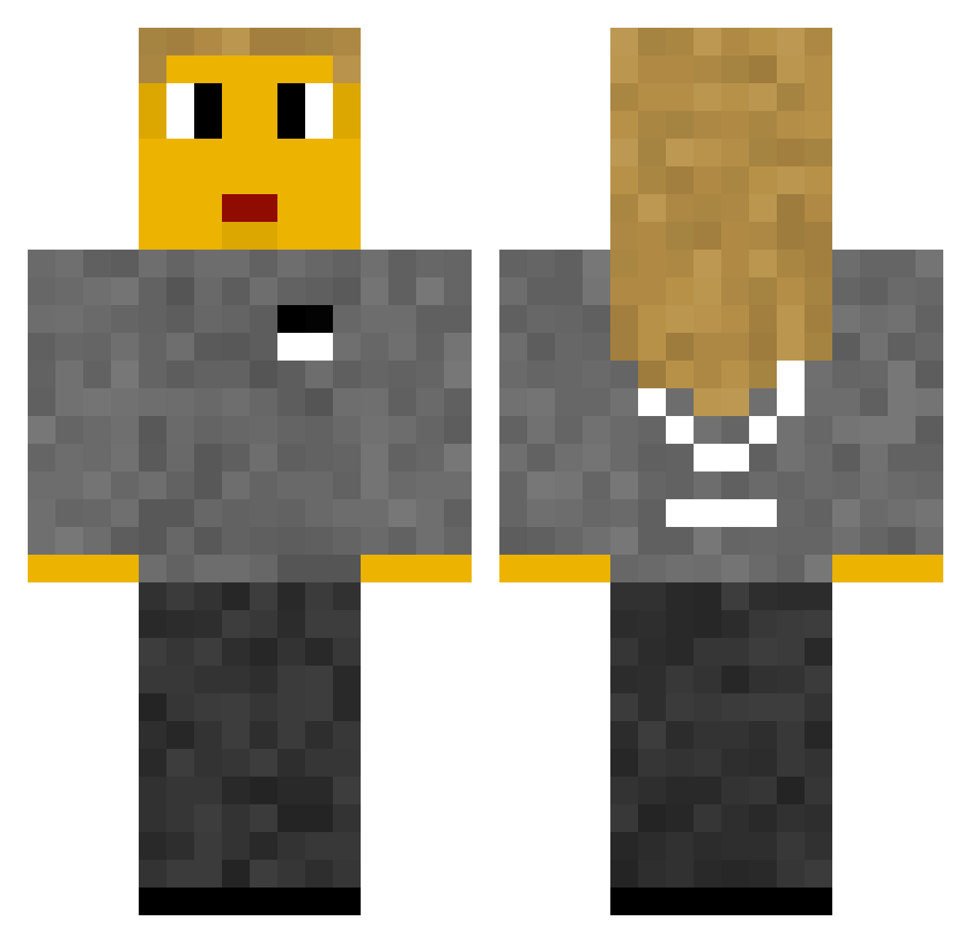 Uryales Minecraft skin, front and back view
