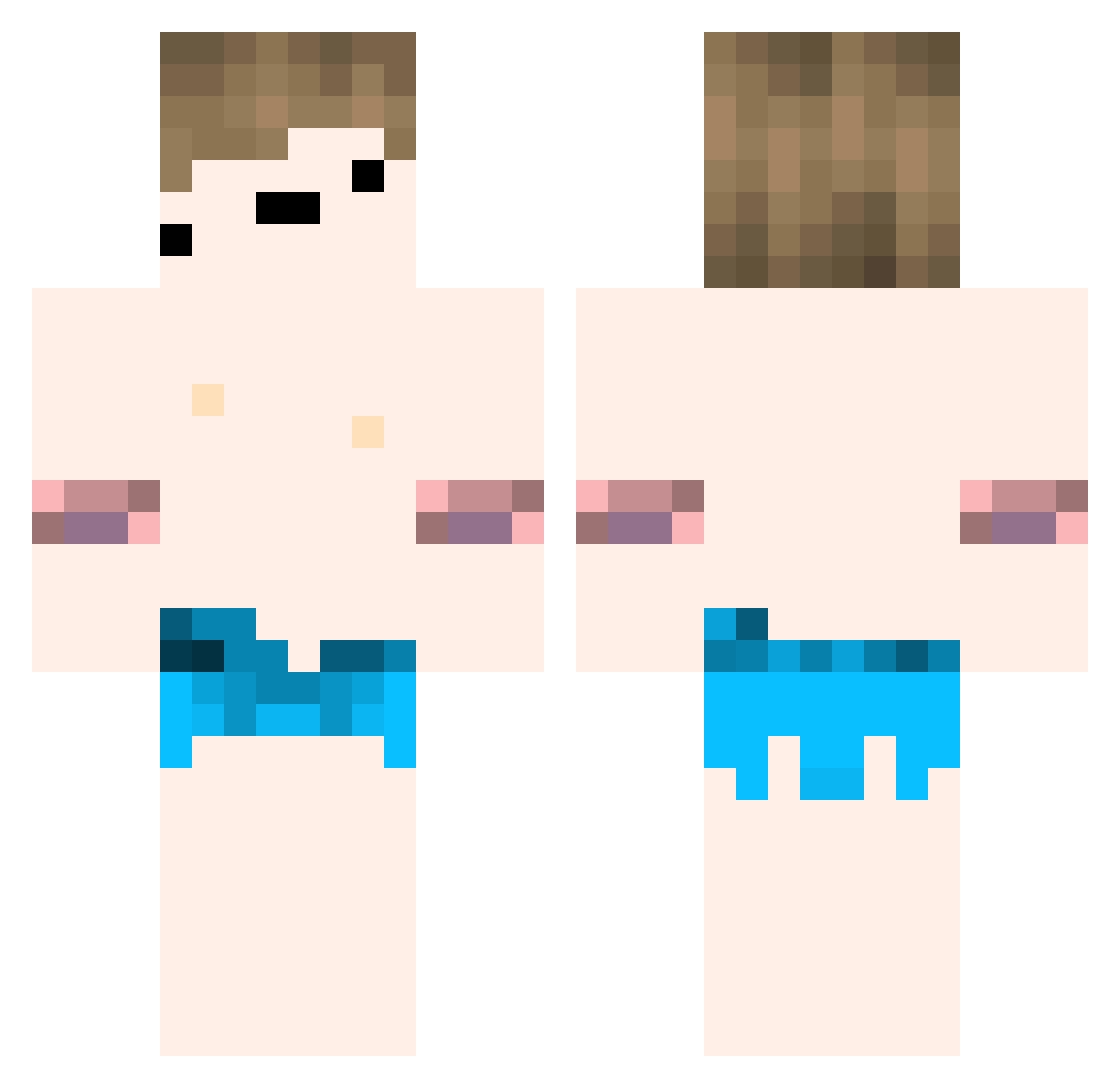 Sebepsiz Minecraft skin, front and back view