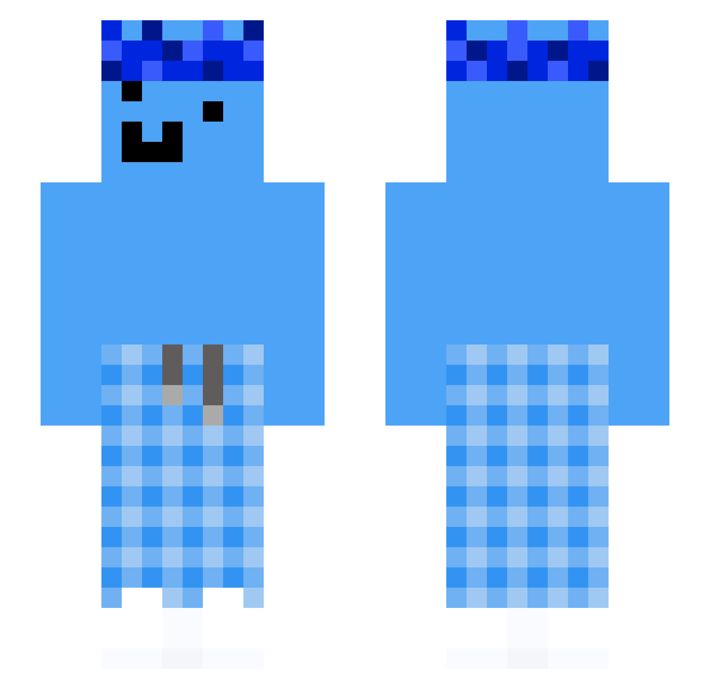 Zuick Minecraft skin, front and back view