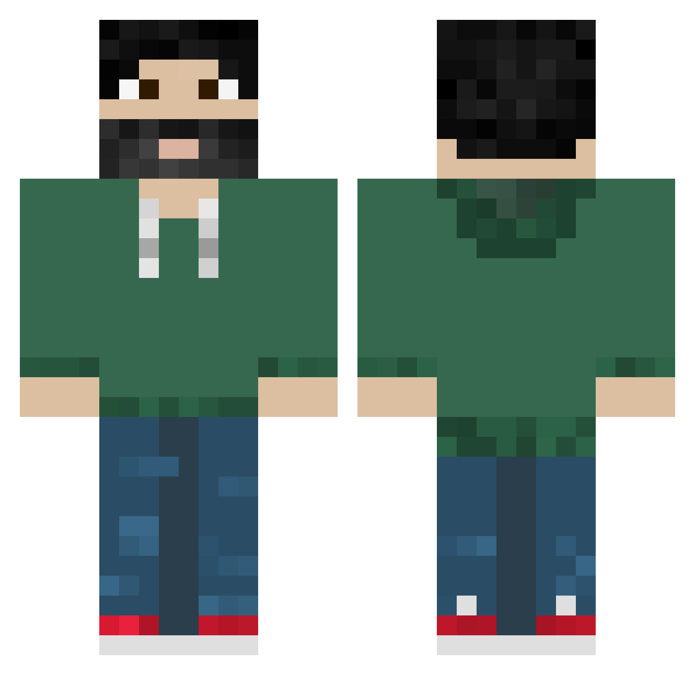 Demegran Minecraft skin, front and back view