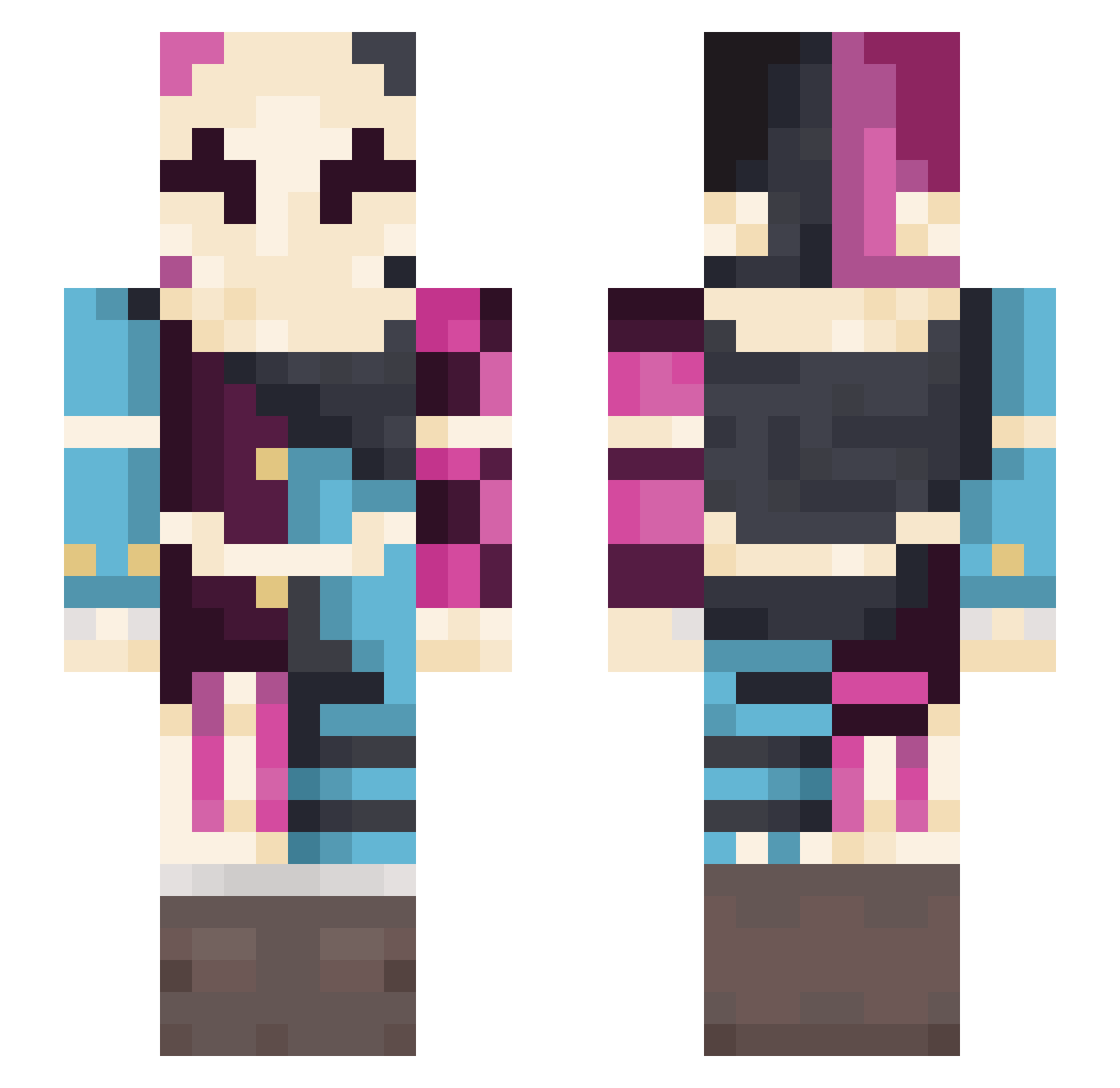 Xenia_Polska1 Minecraft skin, front and back view