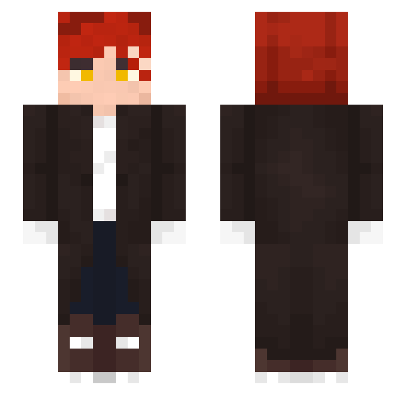 Greggje Minecraft skin, front and back view