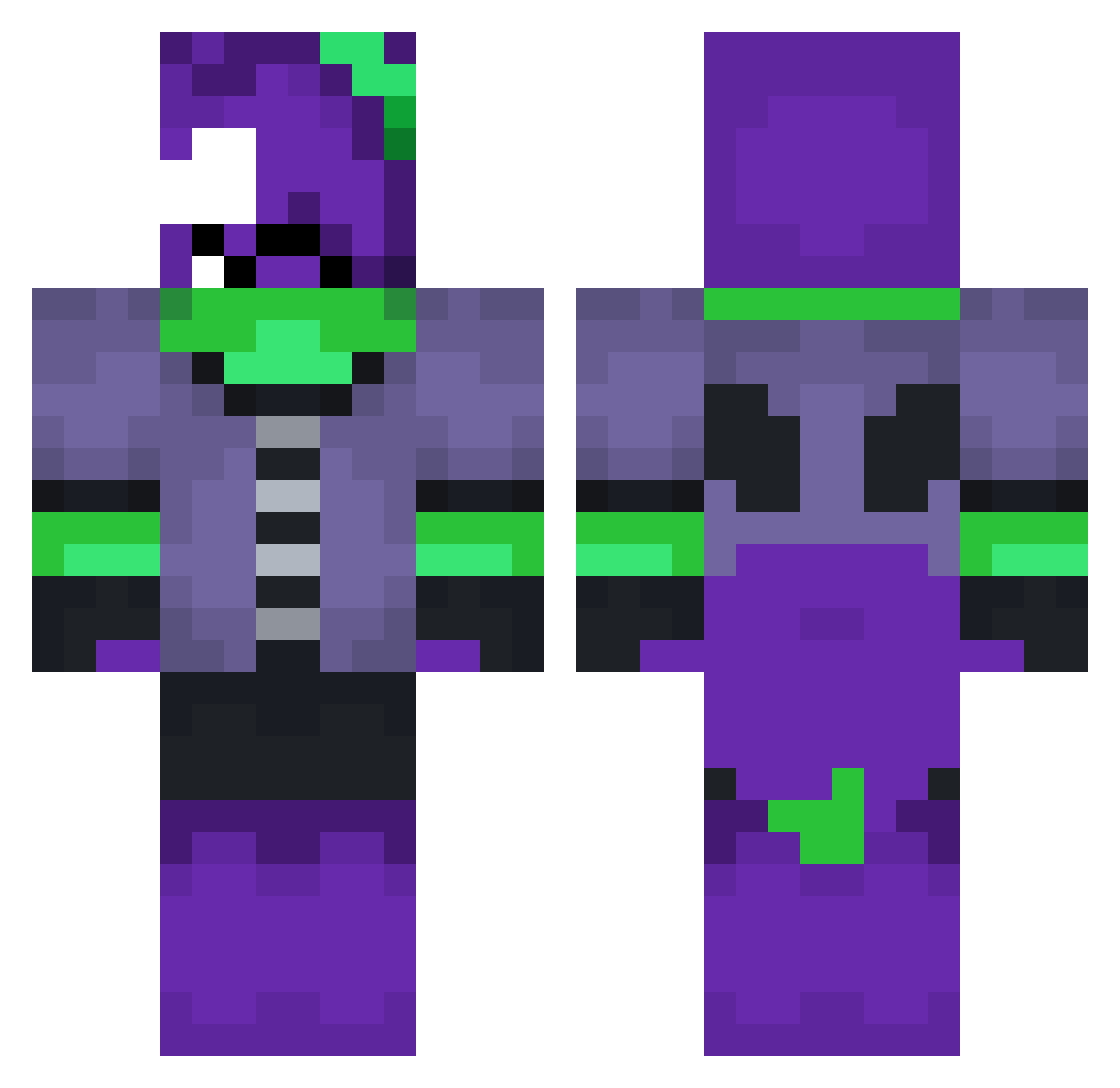 OopsIDiedAgain12 Minecraft skin, front and back view