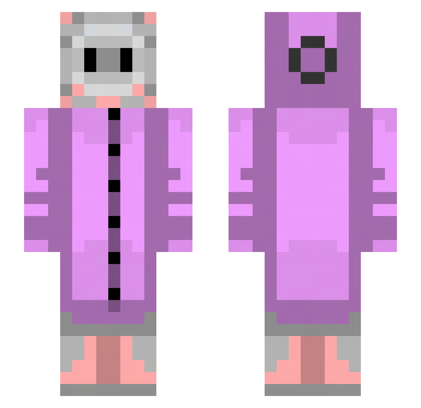 VonBon7 Minecraft skin, front and back view