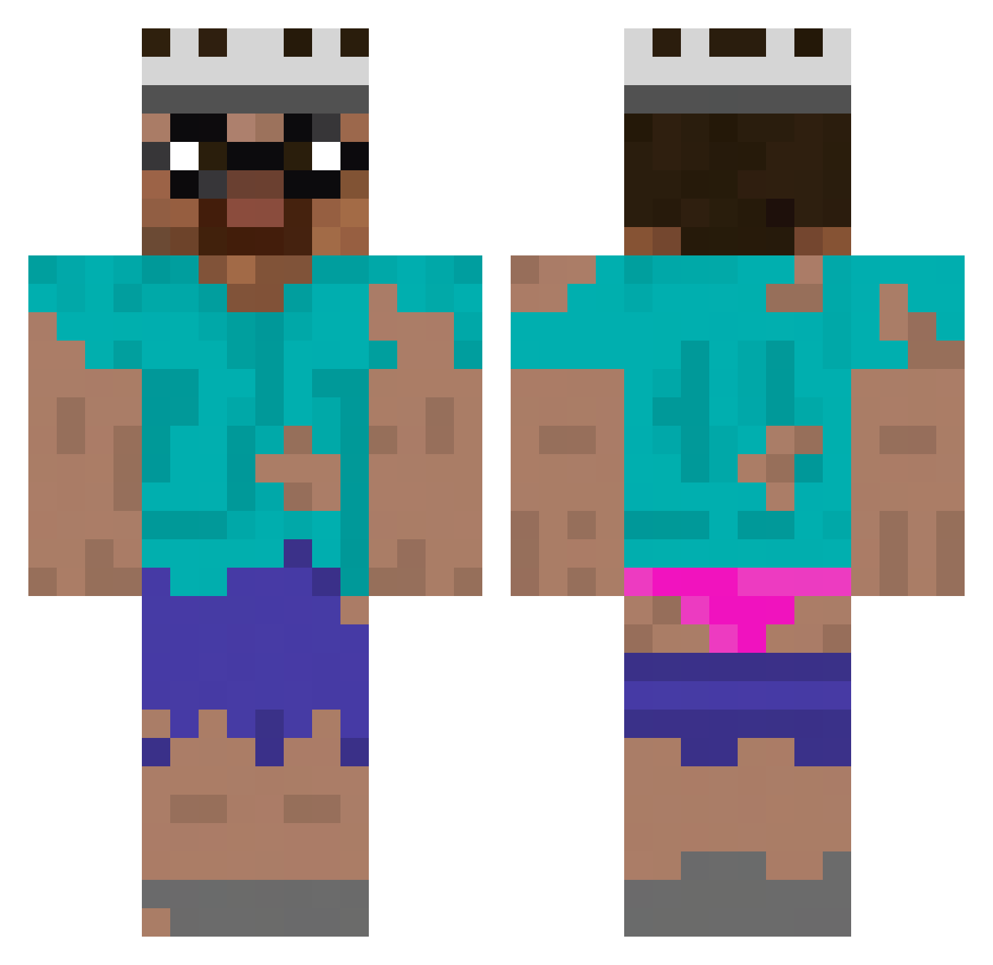 4jjj Minecraft skin, front and back view