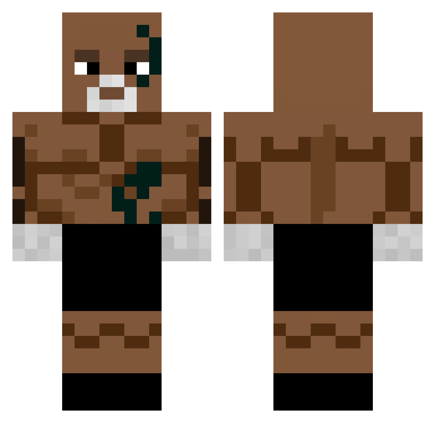 Shrek________ Minecraft skin, front and back view