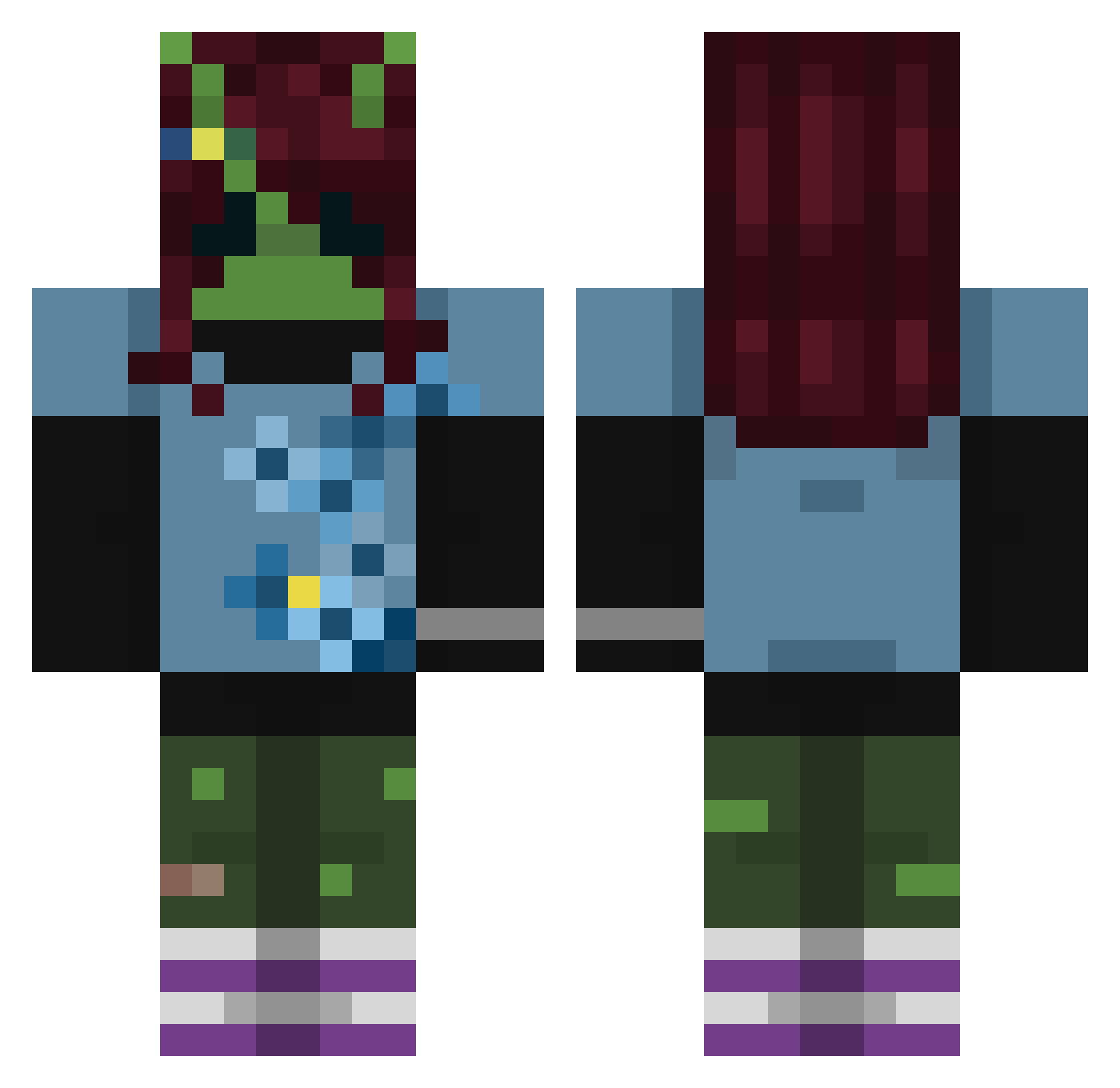 raindaikon Minecraft skin, front and back view