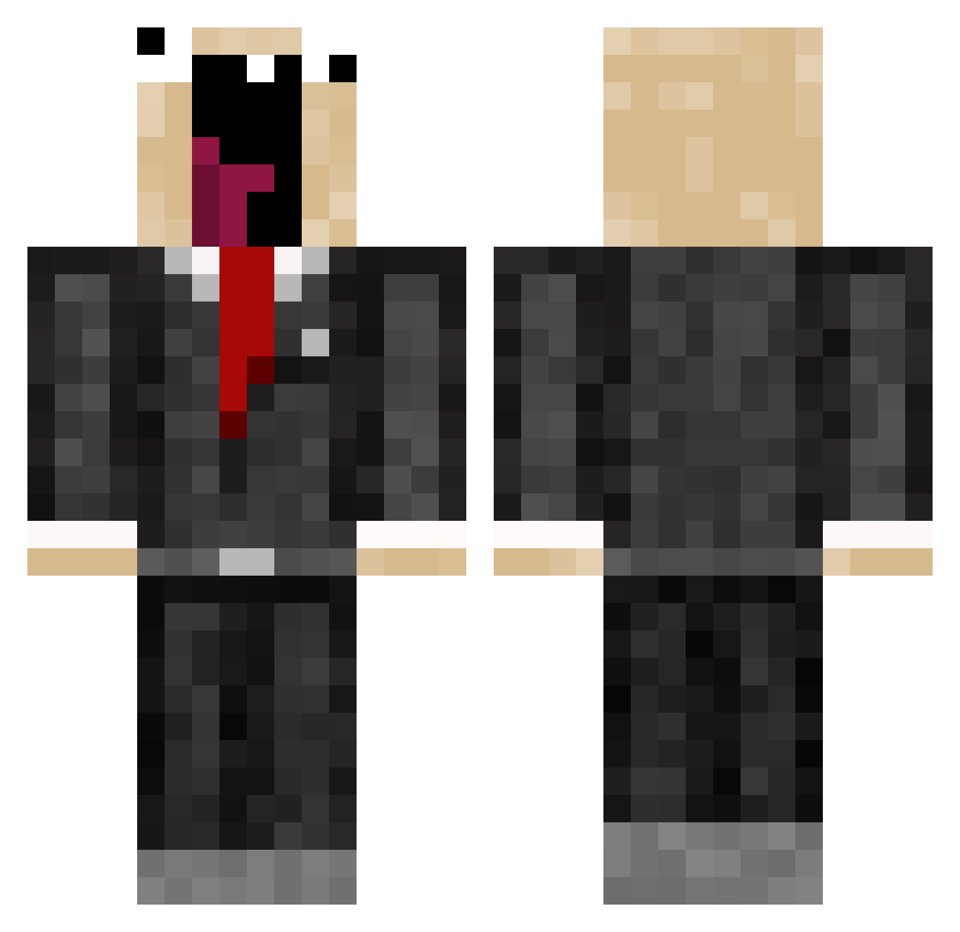 RighteousThighs Minecraft skin, front and back view
