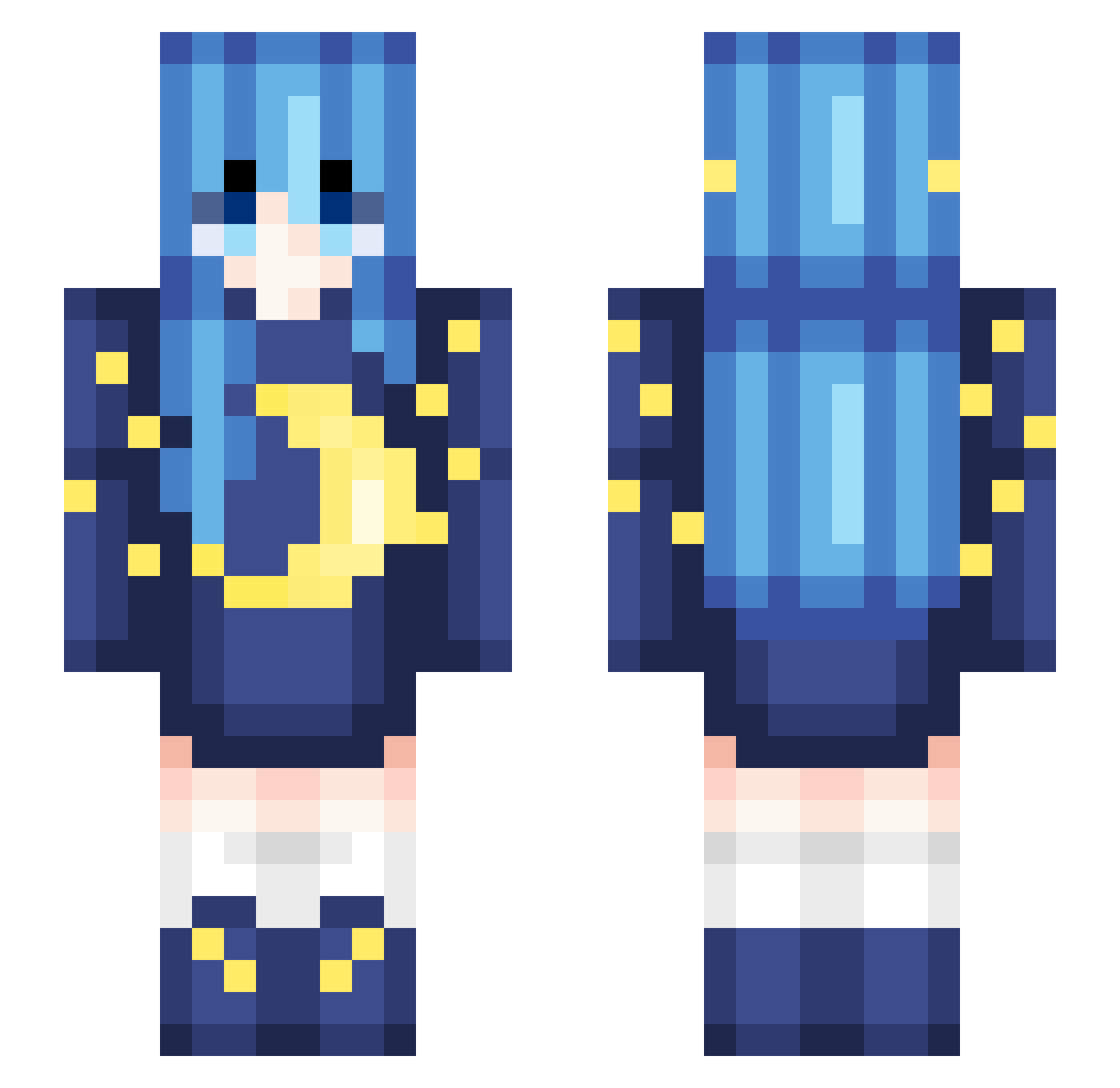 Cassaundra Minecraft skin, front and back view