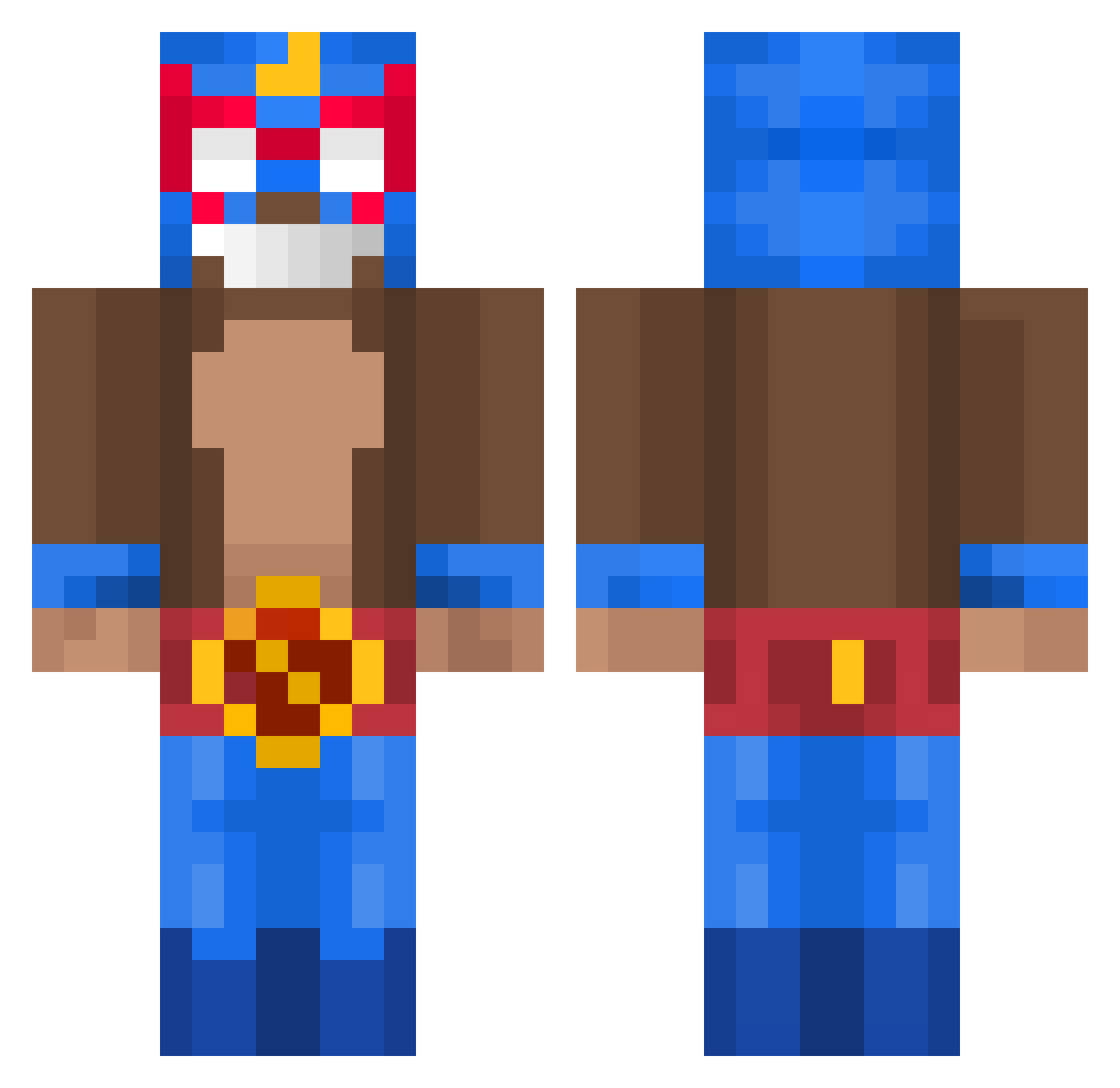 yzzy2cps Minecraft skin, front and back view