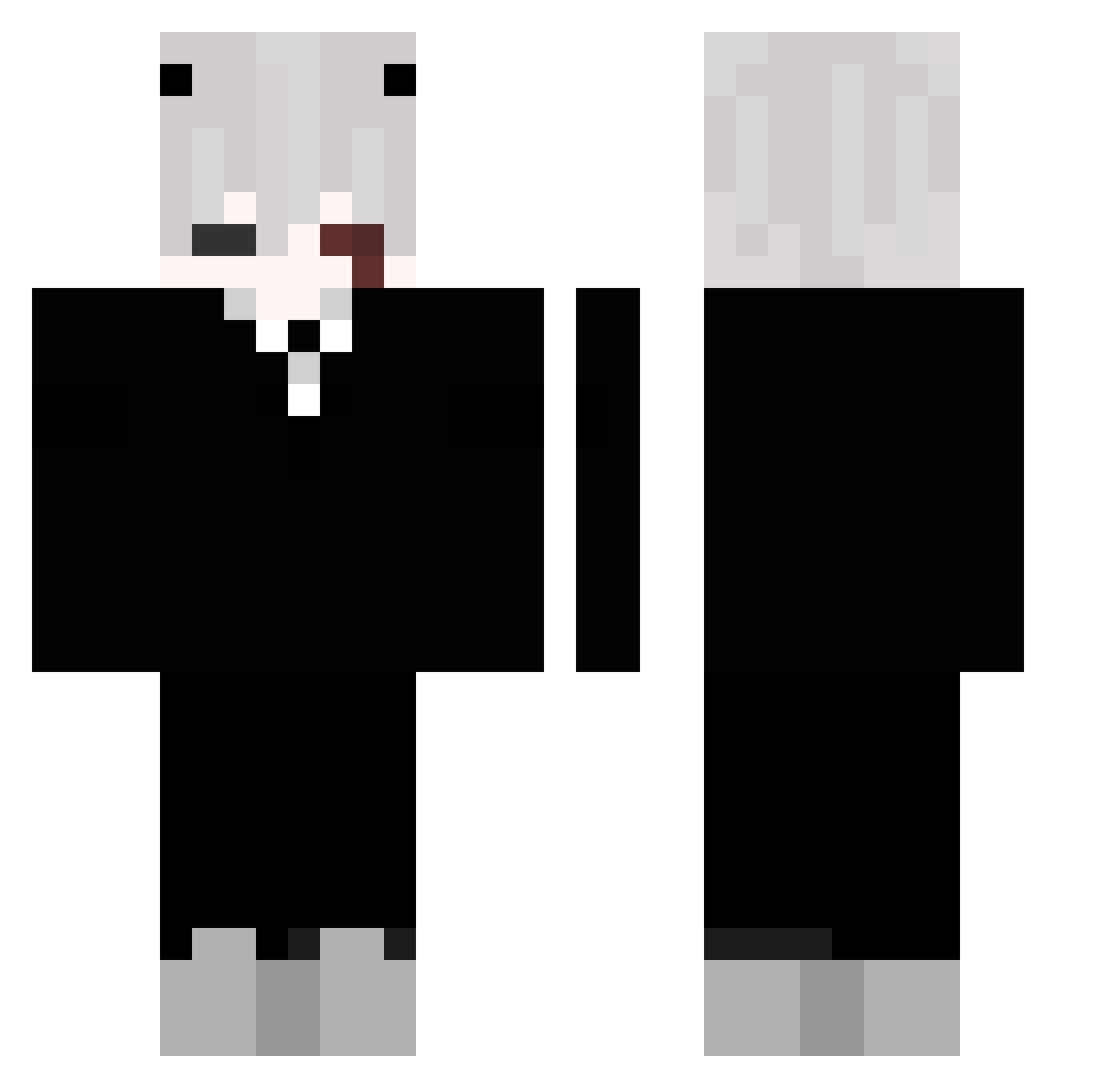 xelloxon Minecraft skin, front and back view