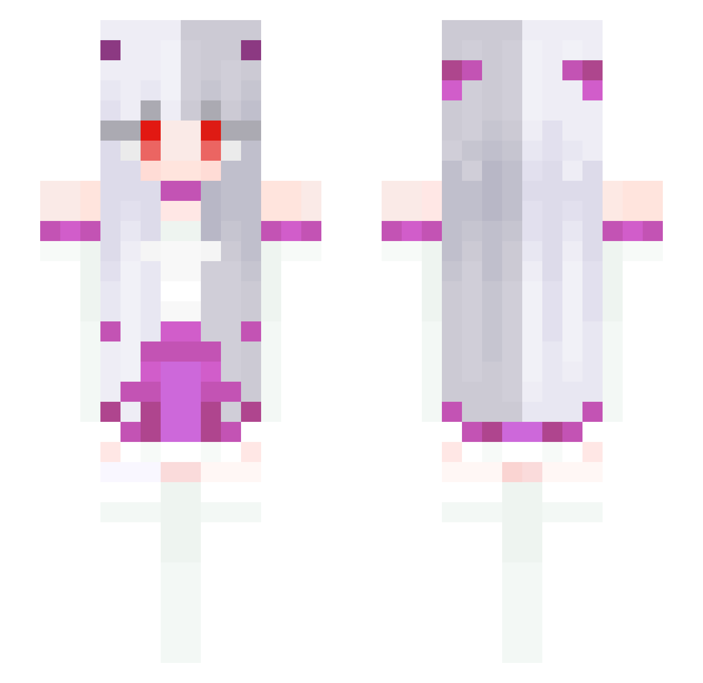 Yuhann11 Minecraft skin, front and back view