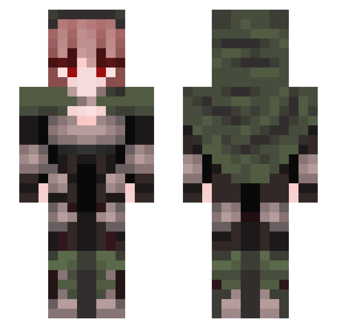 Chuure Minecraft skin, front and back view