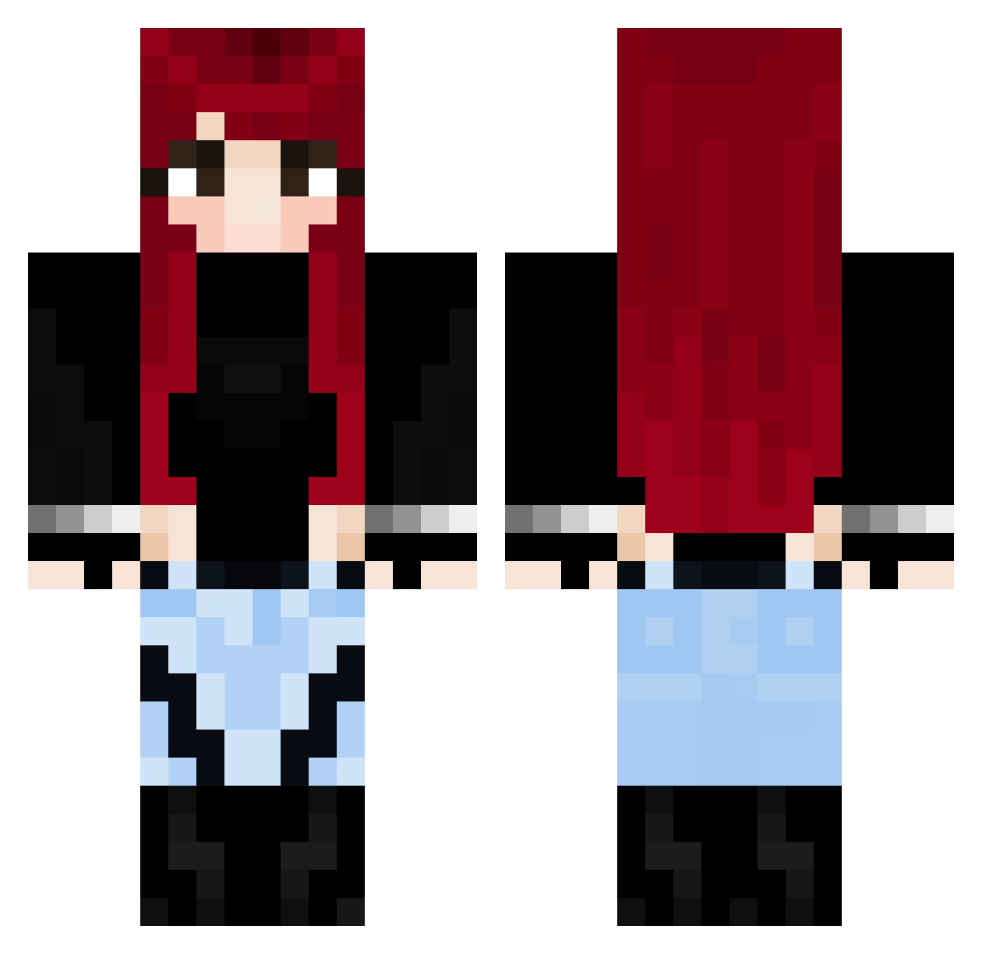 viixea_ Minecraft skin, front and back view