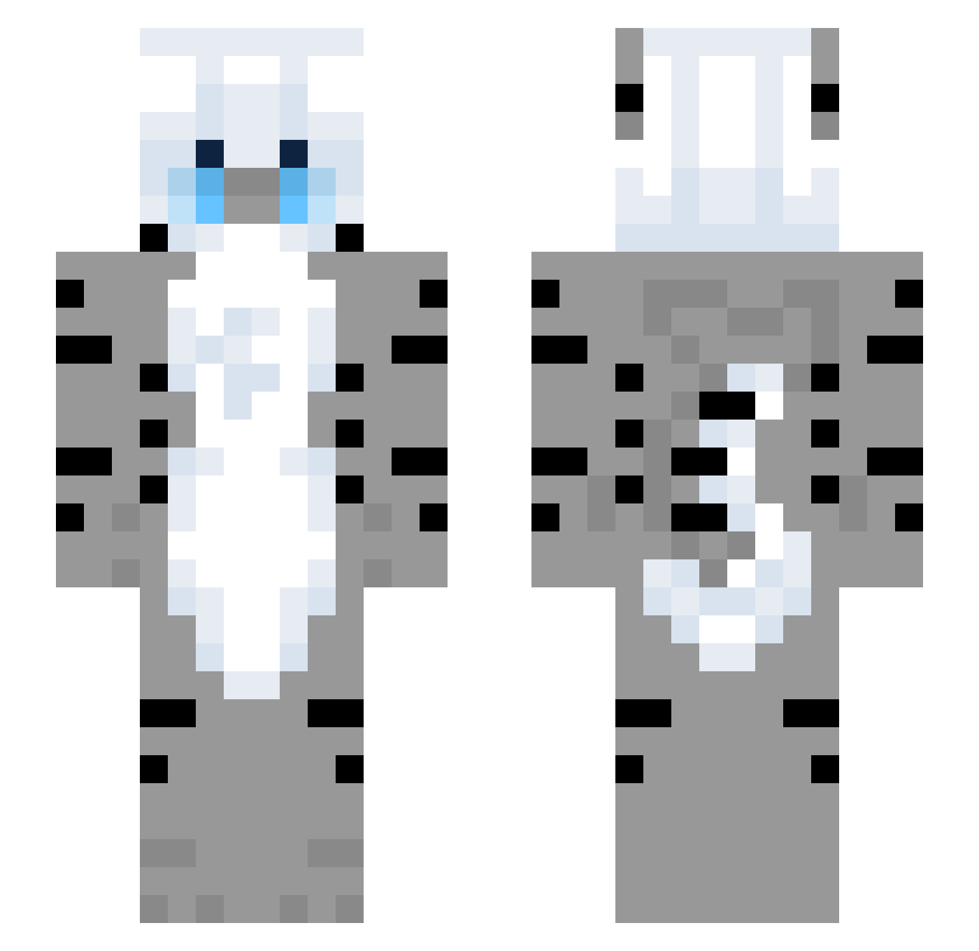 rowantheshark Minecraft skin, front and back view