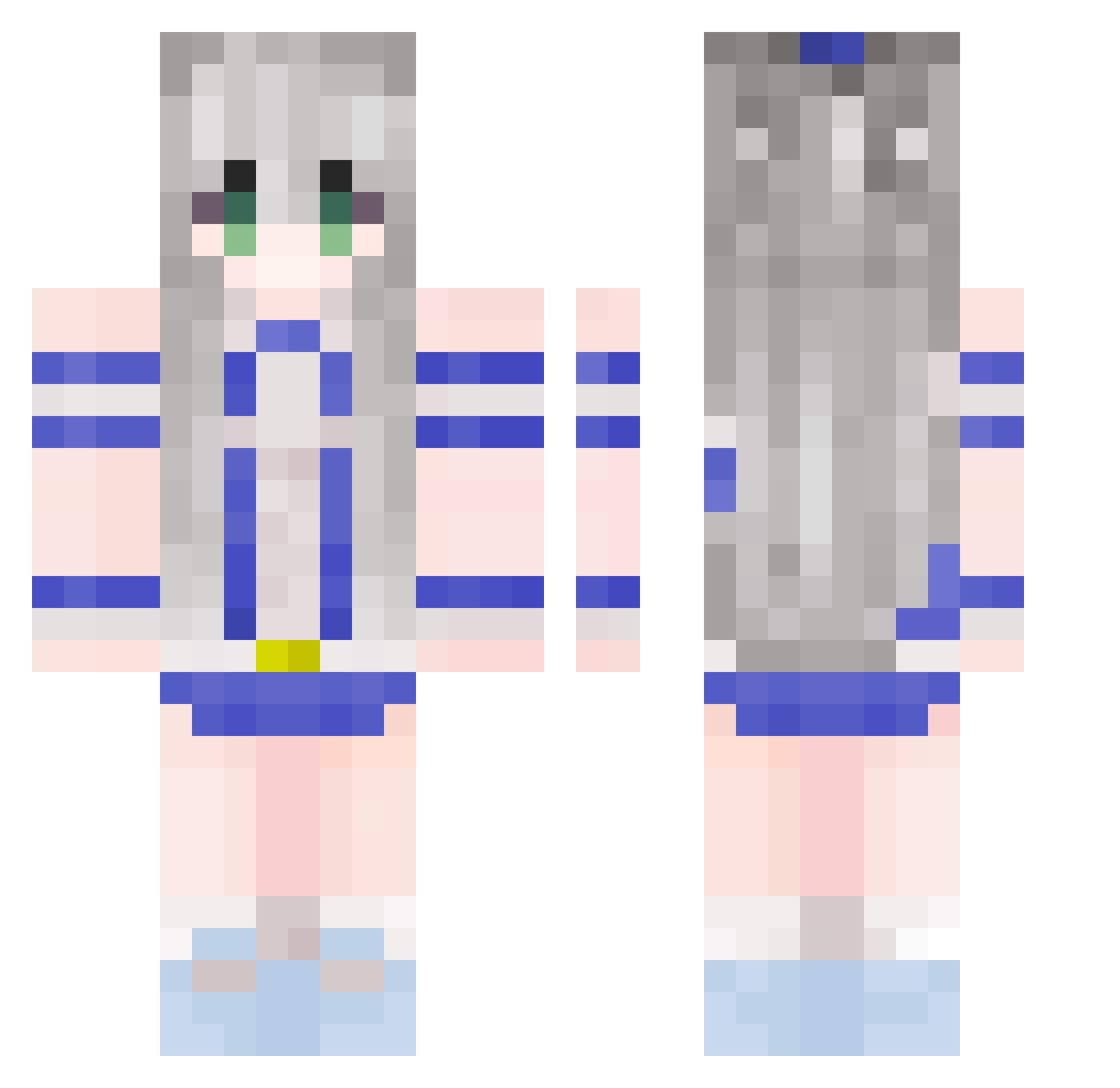 Leramol Minecraft skin, front and back view