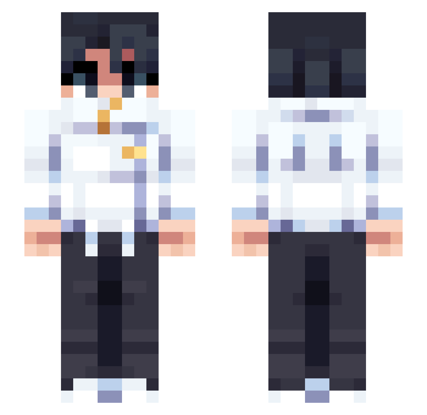 Bakkwoodsss Minecraft skin, front and back view