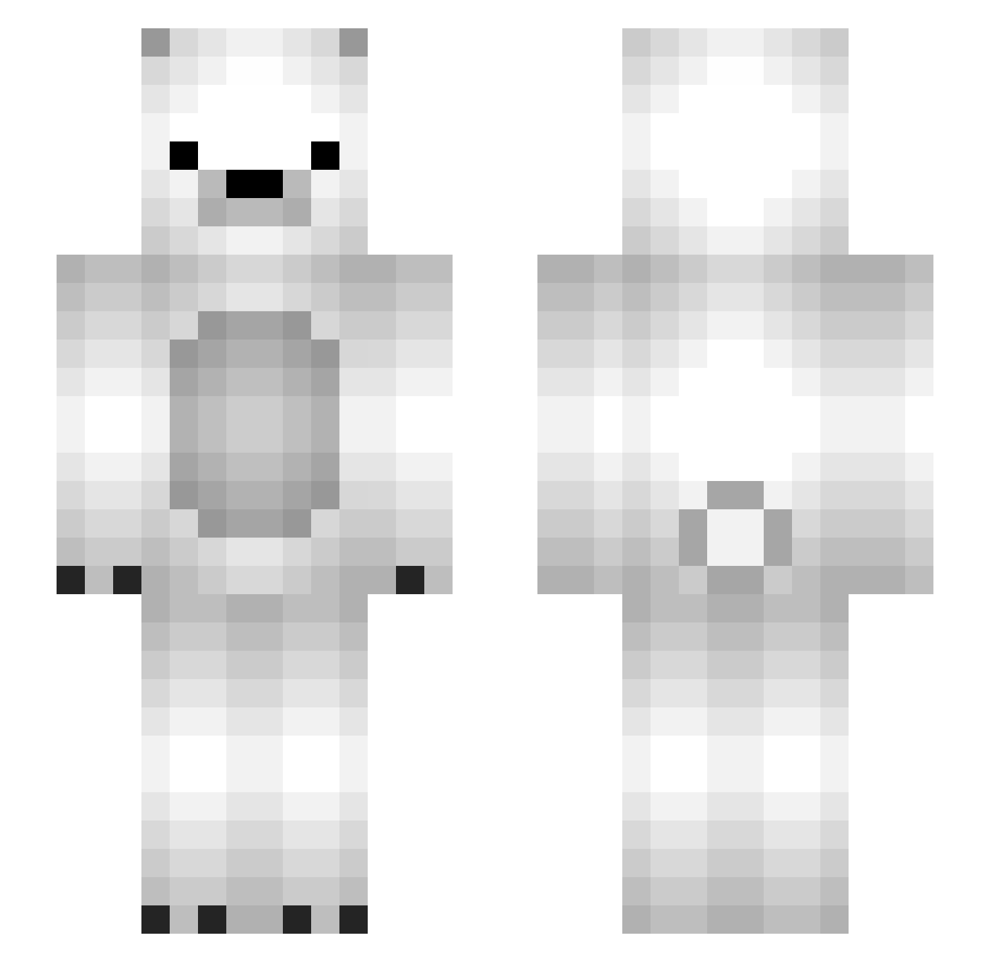 Repeatable Minecraft skin, front and back view