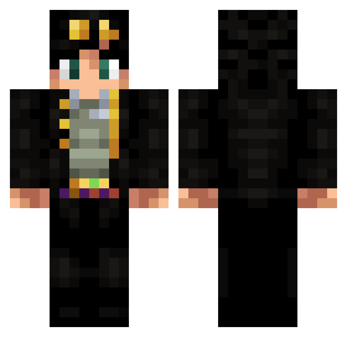 Swiphix Minecraft skin, front and back view