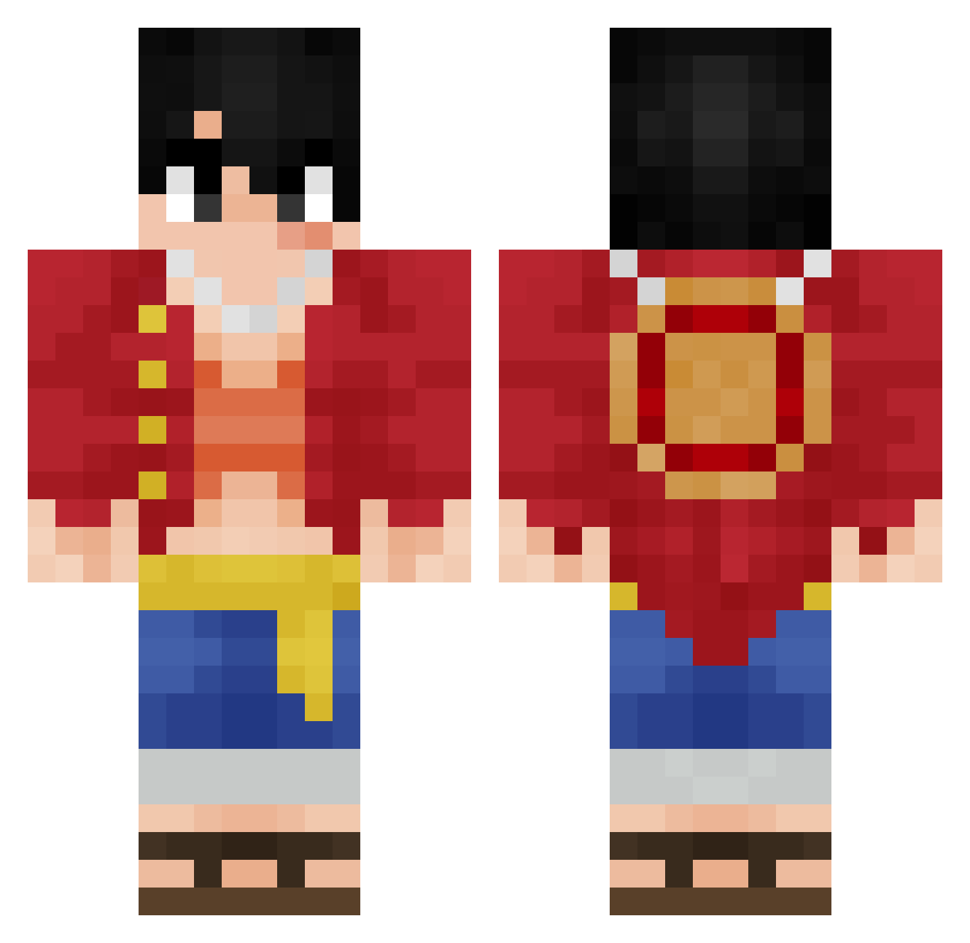 ZettaKL Minecraft skin, front and back view