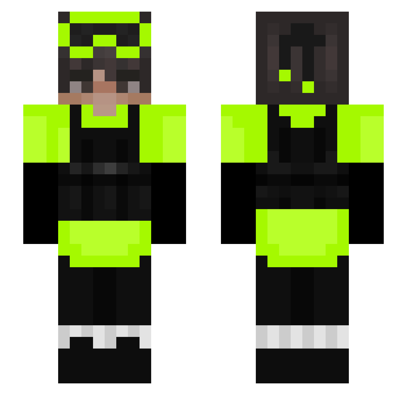 uGotR3kt Minecraft skin, front and back view