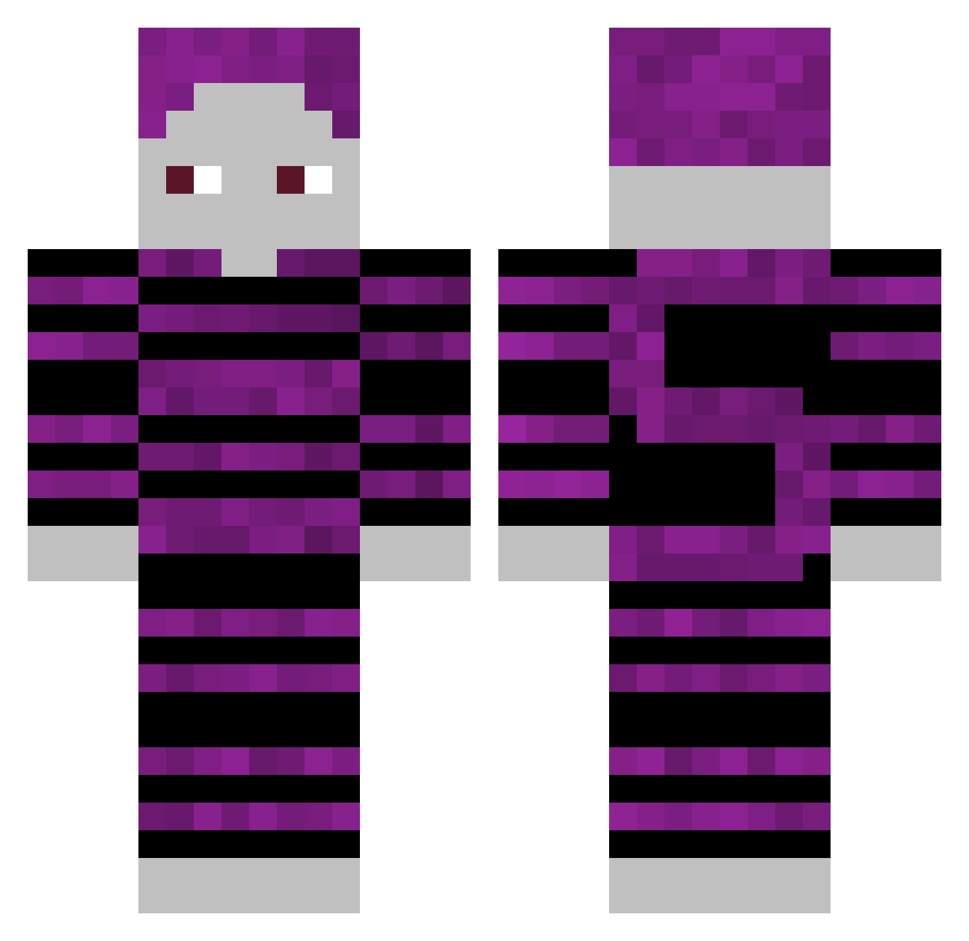 SKEYLY Minecraft skin, front and back view