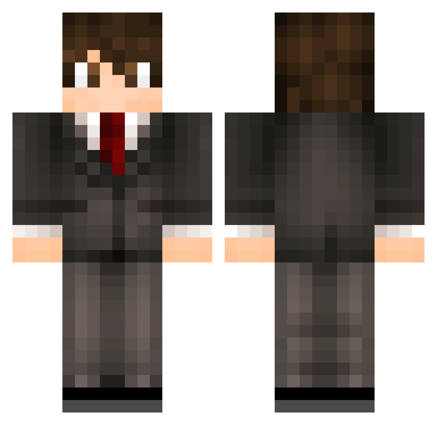 Unbiology Minecraft skin, front and back view