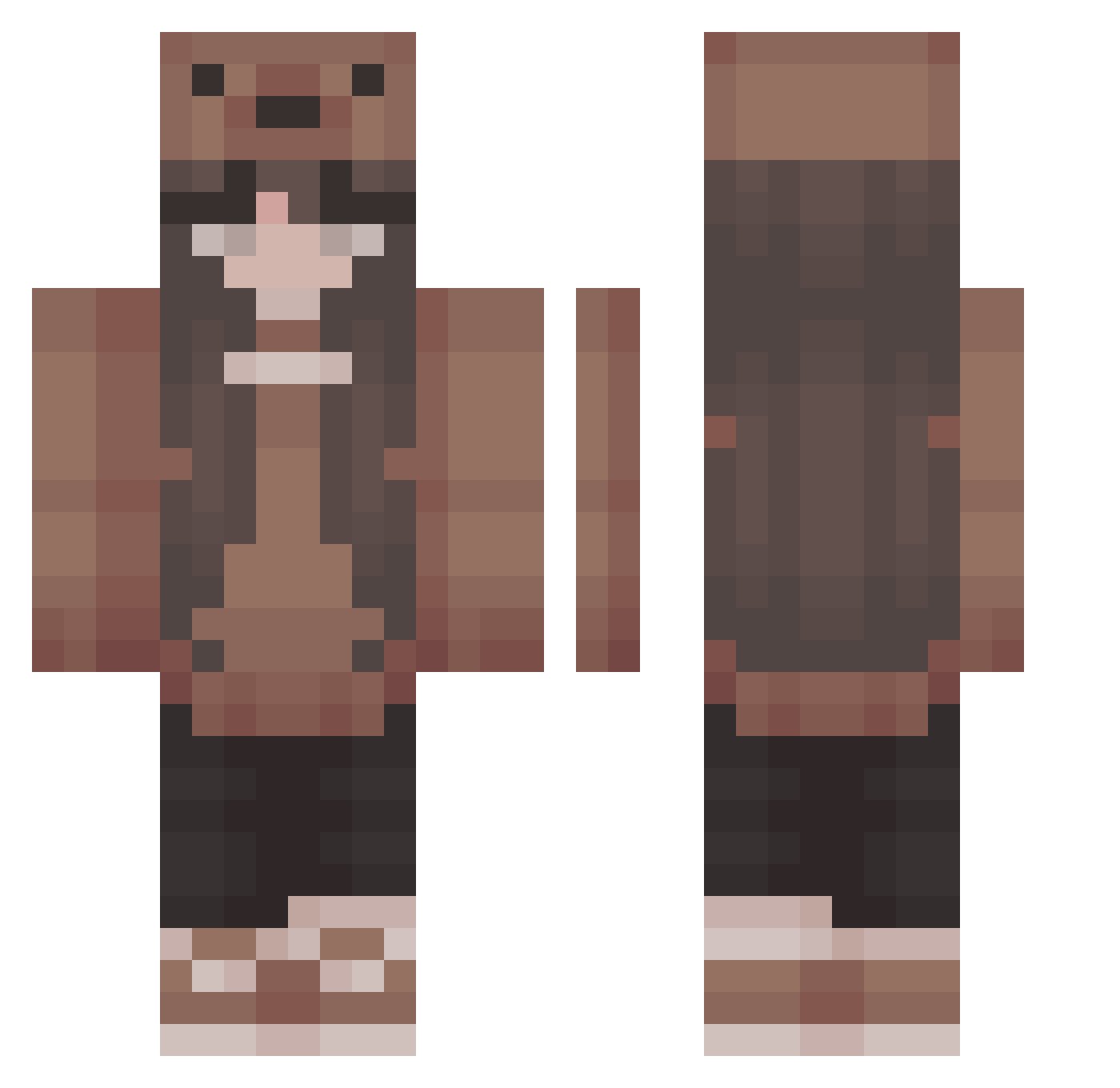 Fuka0128 Minecraft skin, front and back view
