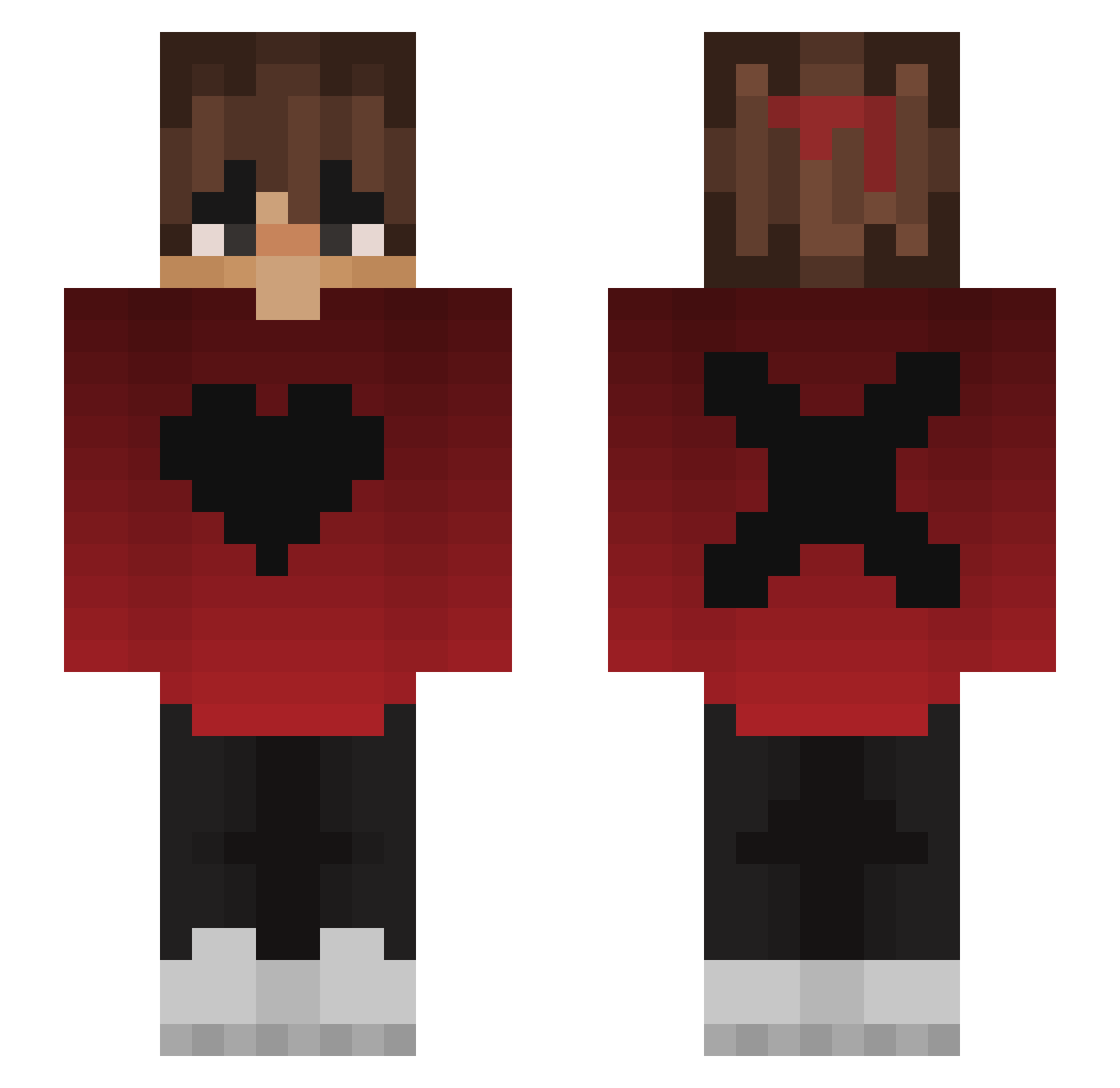 Trialdarius Minecraft skin, front and back view