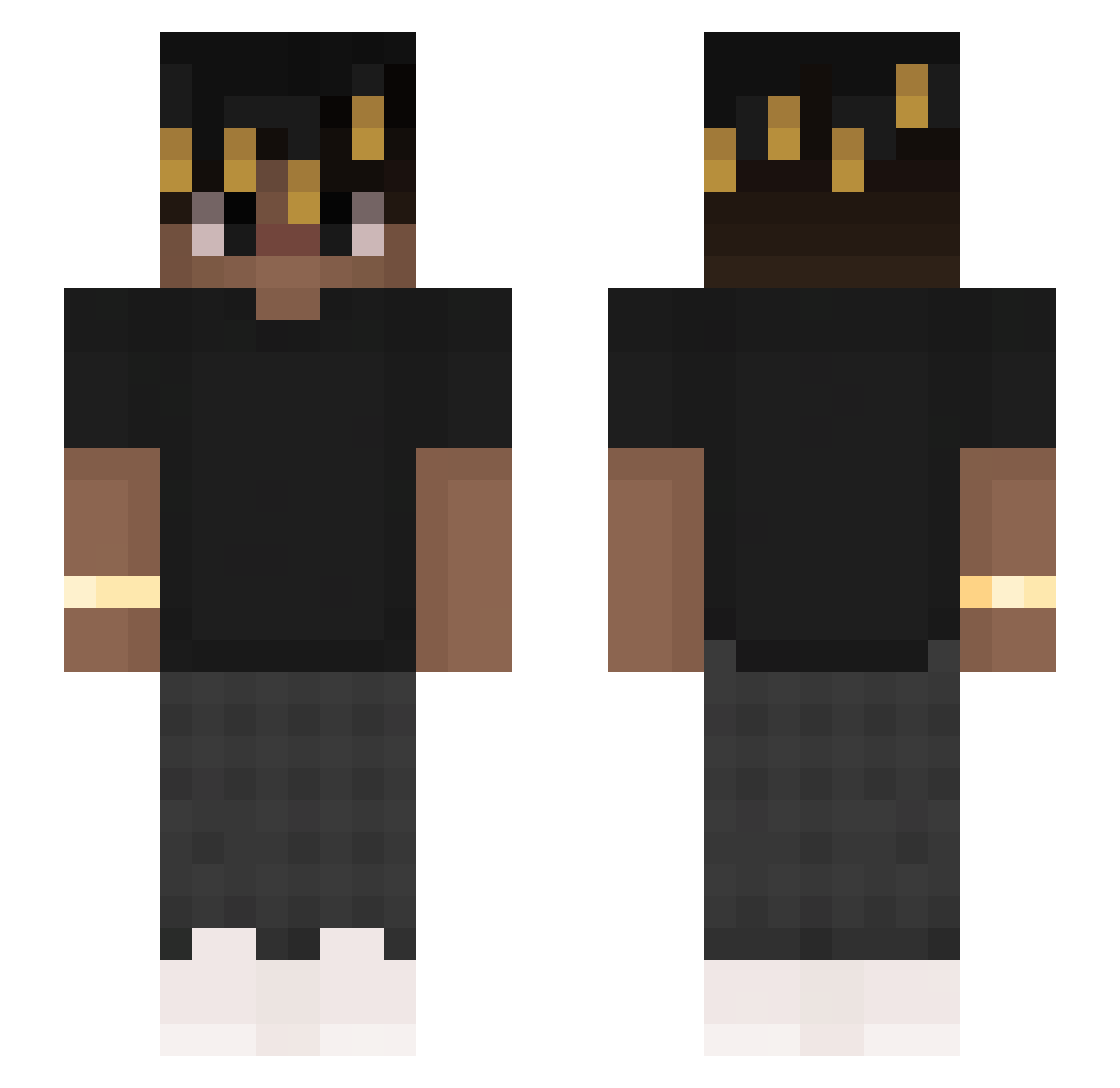 MercyWontGo Minecraft skin, front and back view