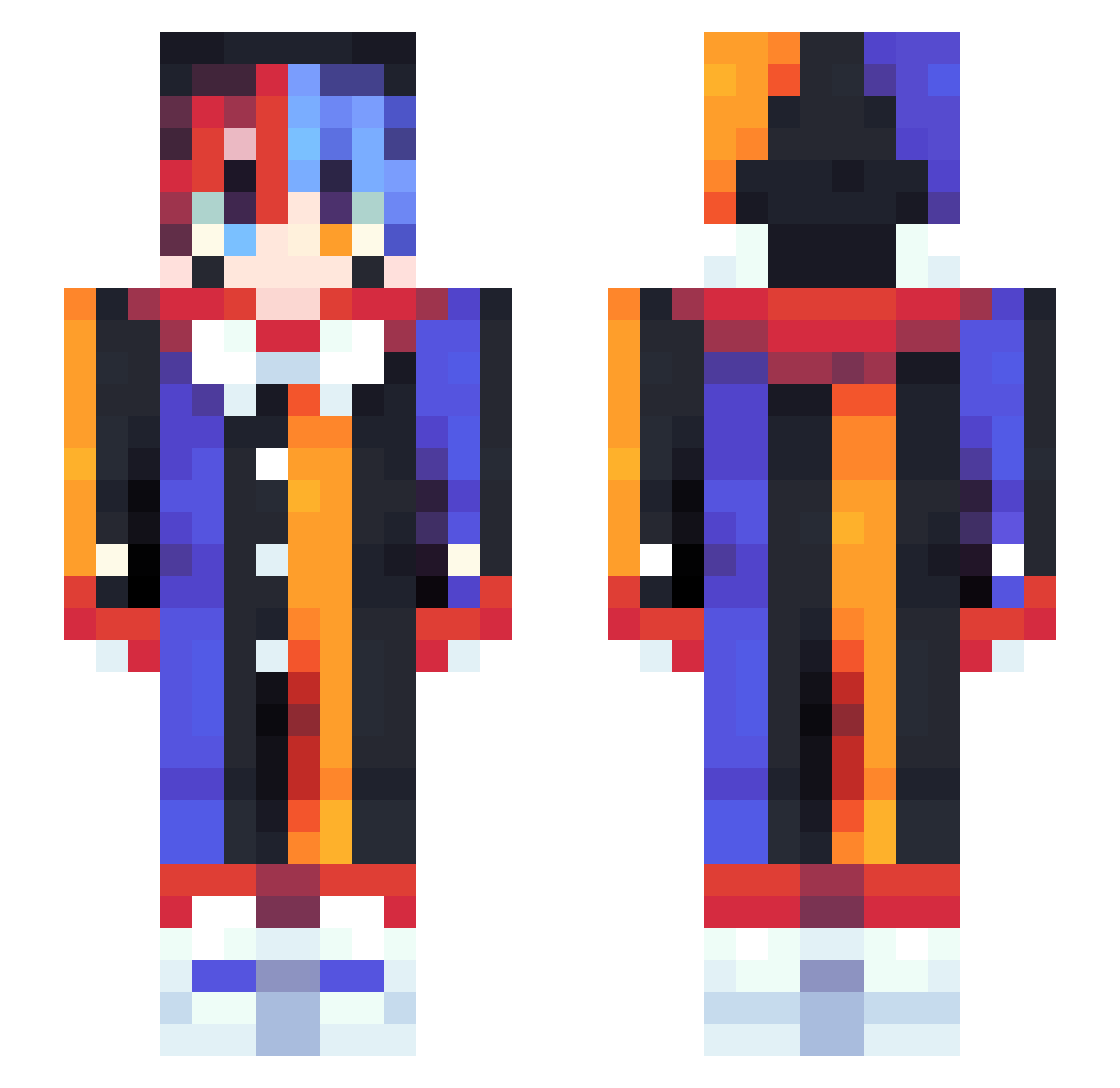 LxS_Bemme Minecraft skin, front and back view