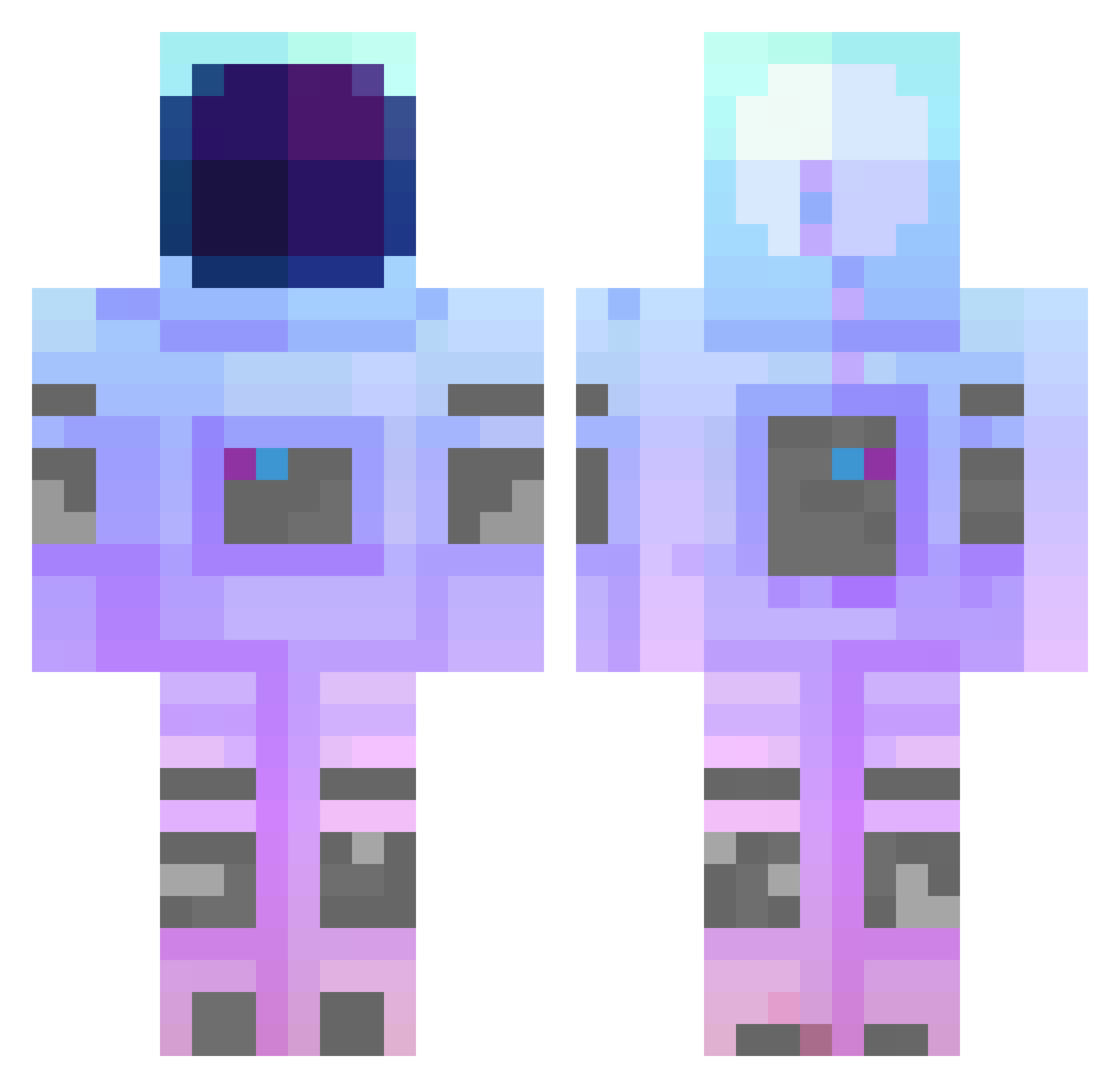 Sherkw Minecraft skin, front and back view