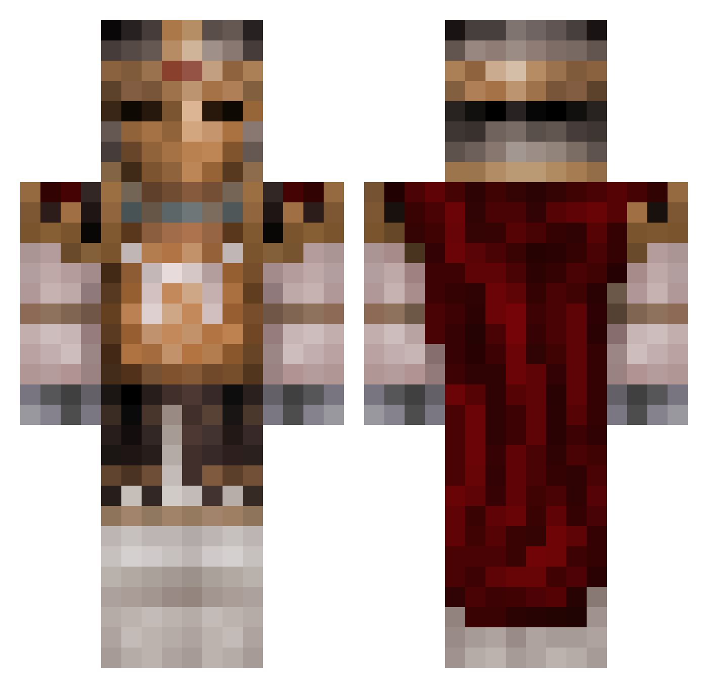 NTBG456 Minecraft skin, front and back view