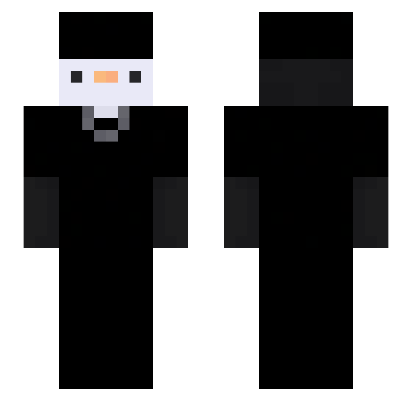 Cuuurse Minecraft skin, front and back view